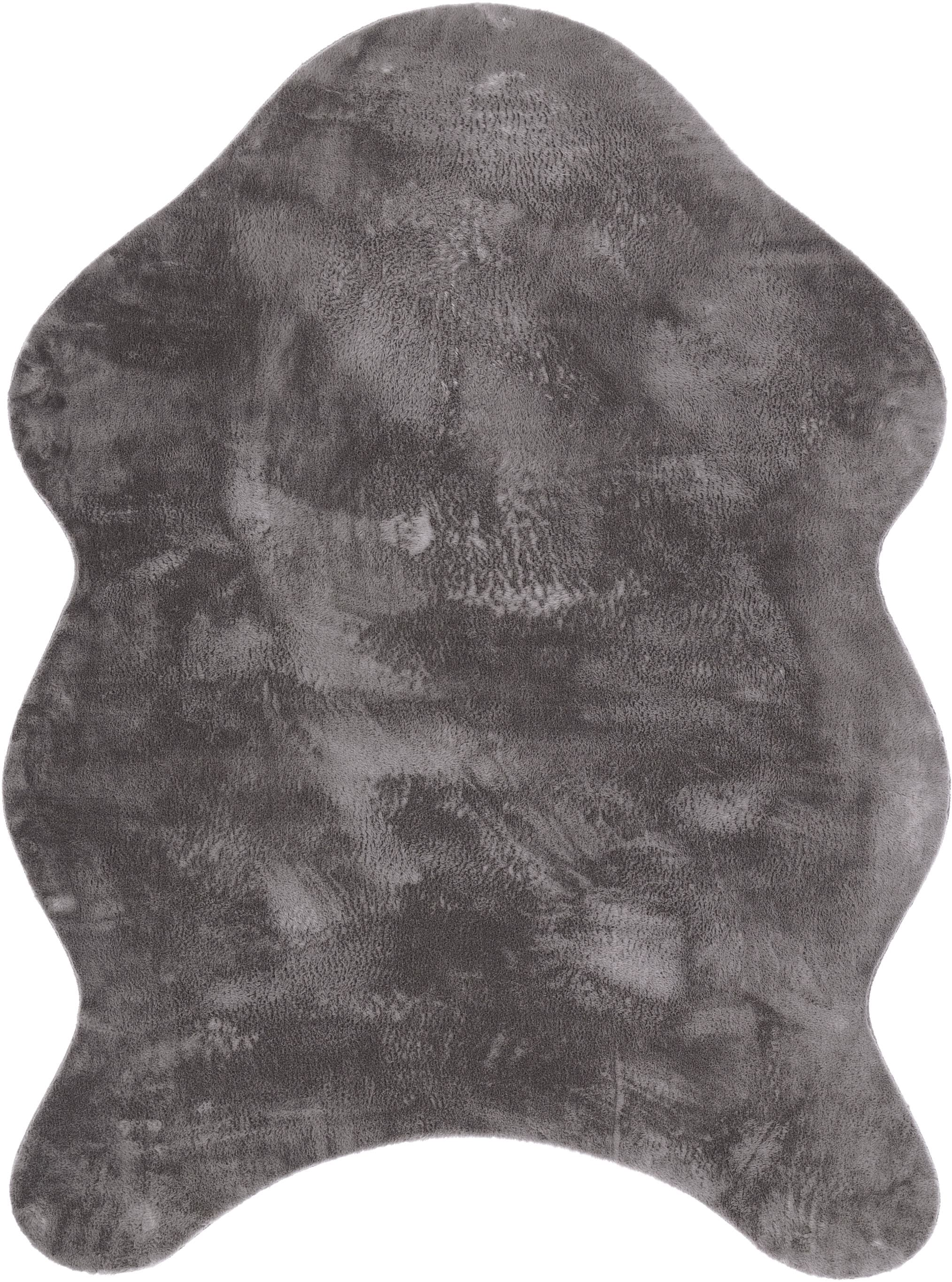 Paco Home Fellteppich »Pelt 640« fellförmig 16 mm Höhe Kunstfell, Uni Farben, sehr weicher Flor