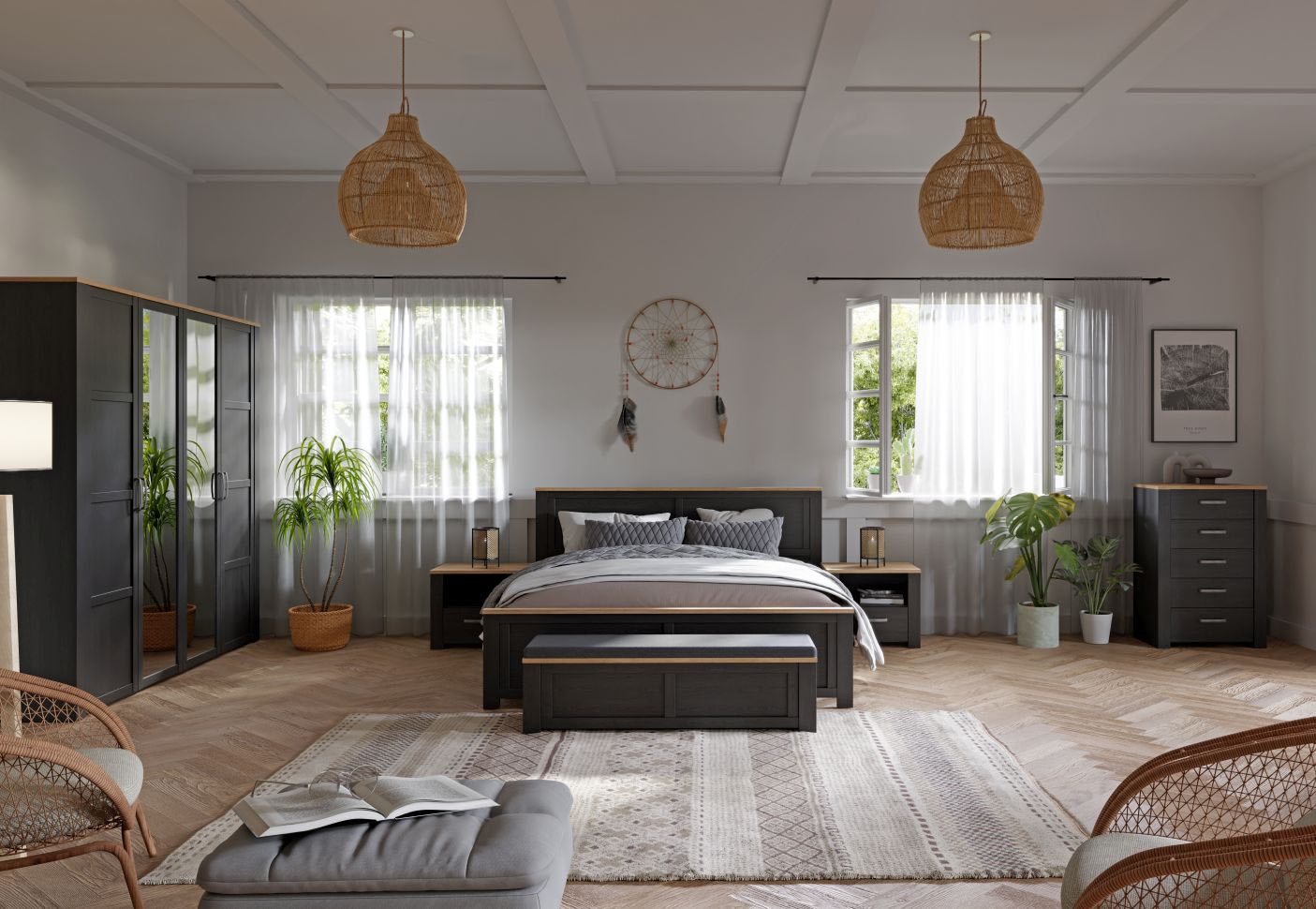 FORTE Kommode »Bohol« B/H/T71,7/106,2/42 cm, 5 Schubkästen, Landhaus