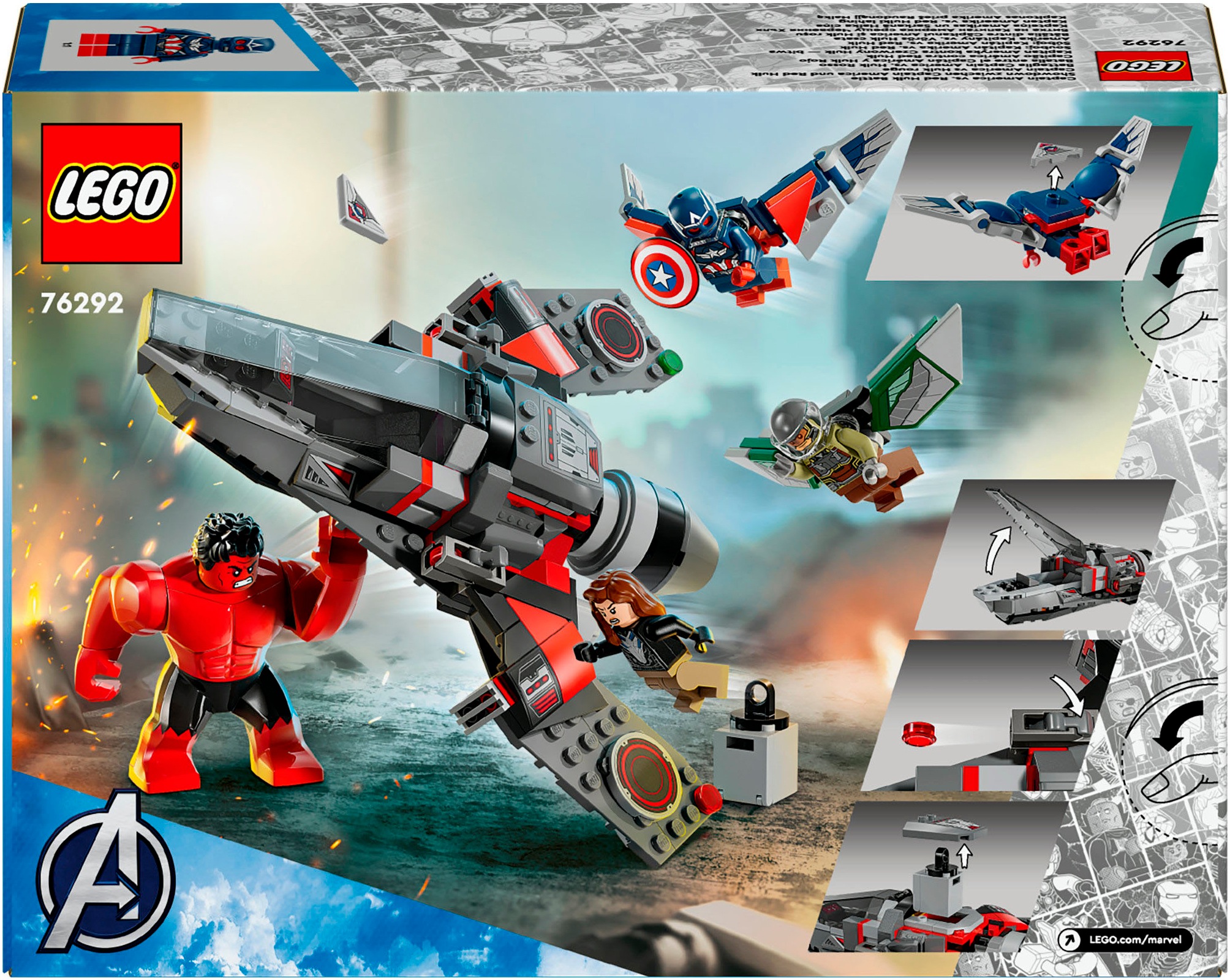 LEGO® Konstruktionsspielsteine »Showdown zwischen Captain America und Red Hulk (76292)«, (223 St.), Made in Europe