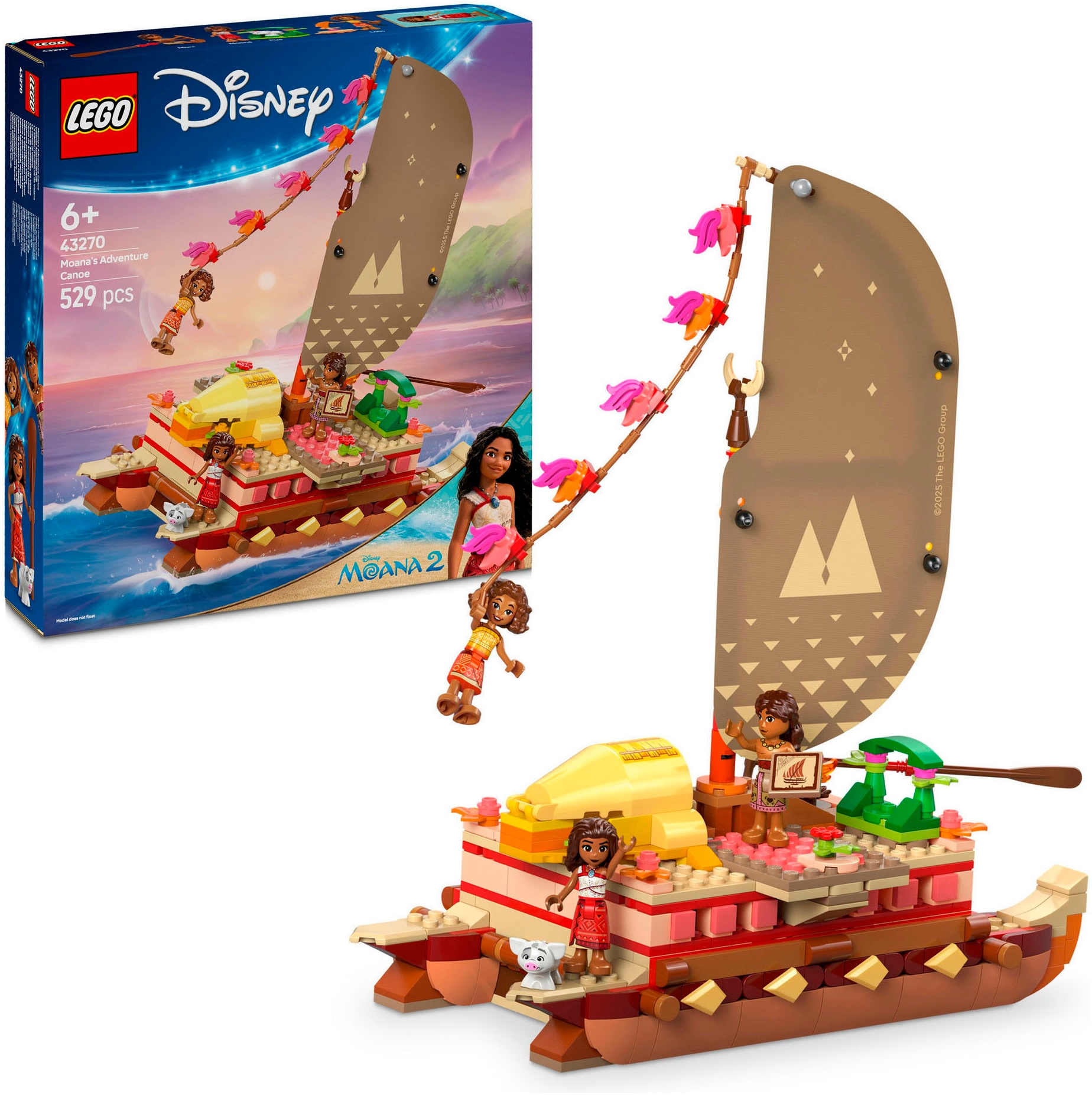 LEGO® Konstruktionsspielsteine »Vaianas Abenteuerfloß (43270), LEGO Disney Princess«, (529...