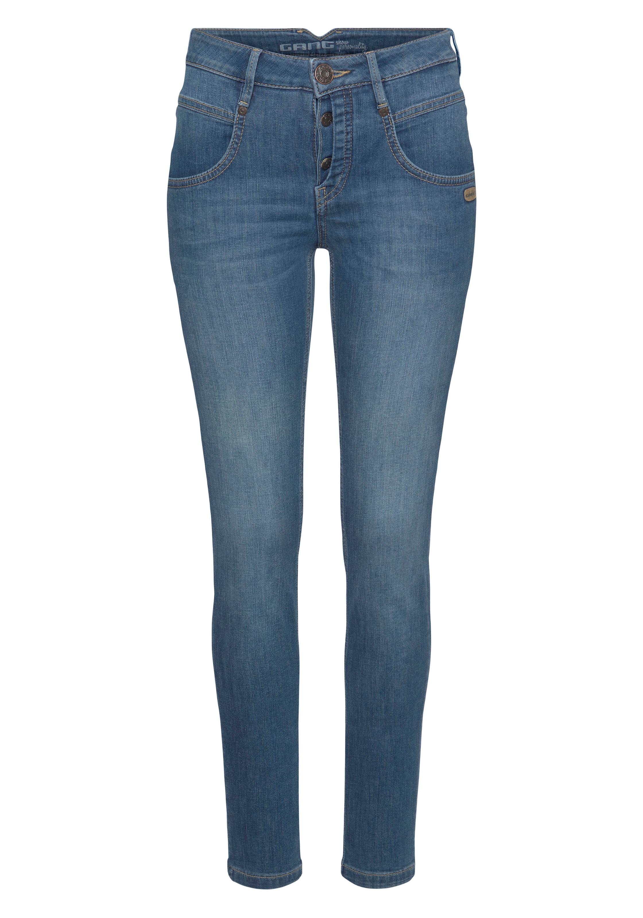 GANG Skinny-fit-Jeans »94MEDINA«, mit stylischer halb offener Knopfleiste