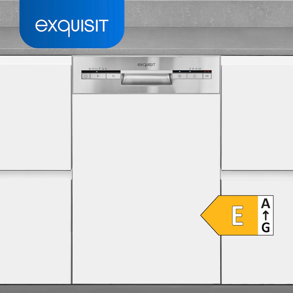 exquisit teilintegrierbarer Geschirrspüler »EGSP1009-EB-030E«, EGSP1009-EB-030E, 9 Maßgedecke