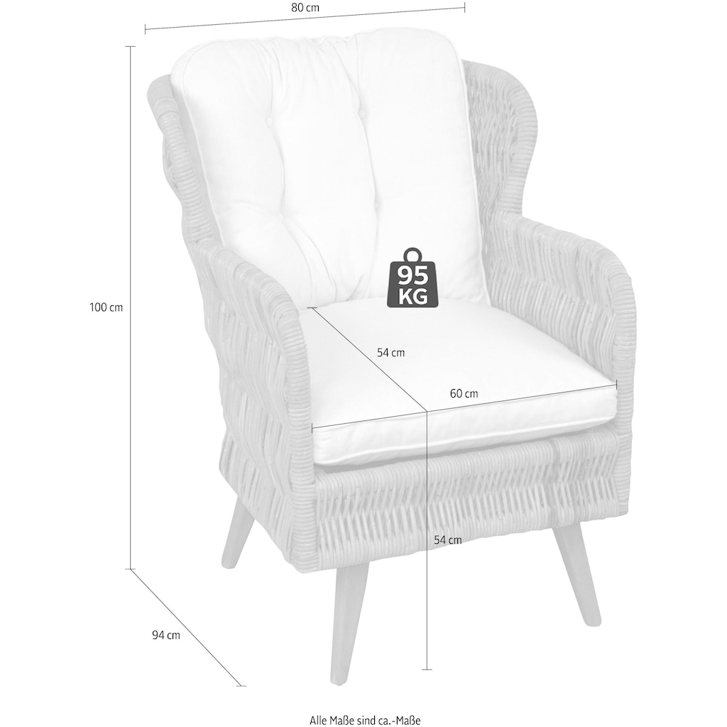 Home affaire Sessel, Handgeflochten