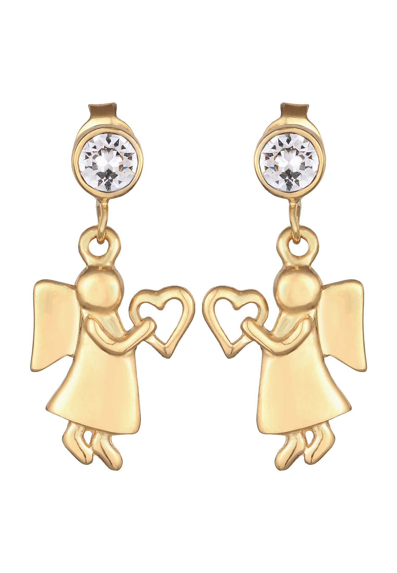 Elli Paar Ohrstecker »Ohrringe Elli Ohrringe Engel Herz Talisman Kristalle 925 Silber«