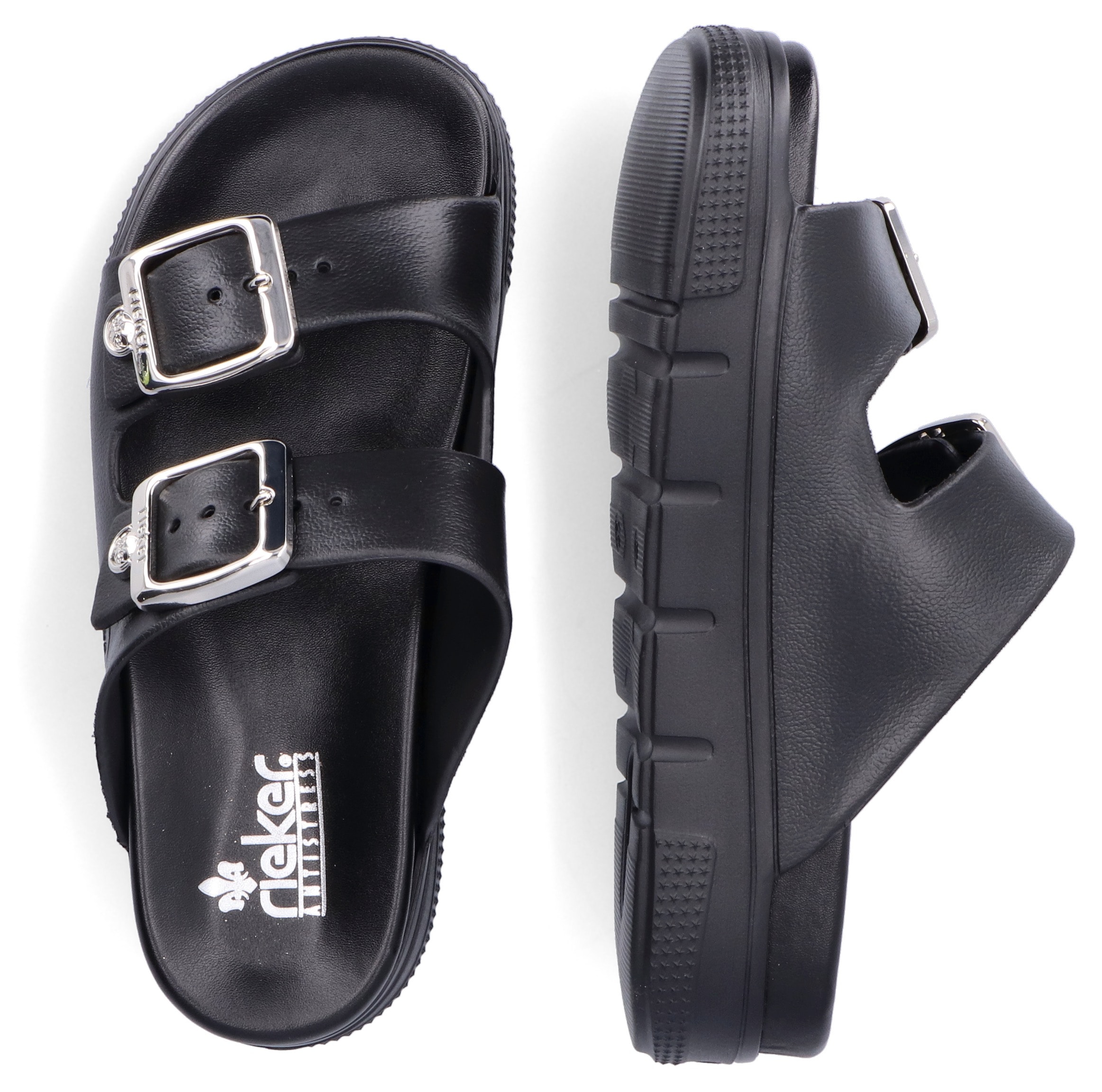 Rieker Pantolette, Plateau, Sommerschuh, Schlappen in Weite G (=weit)