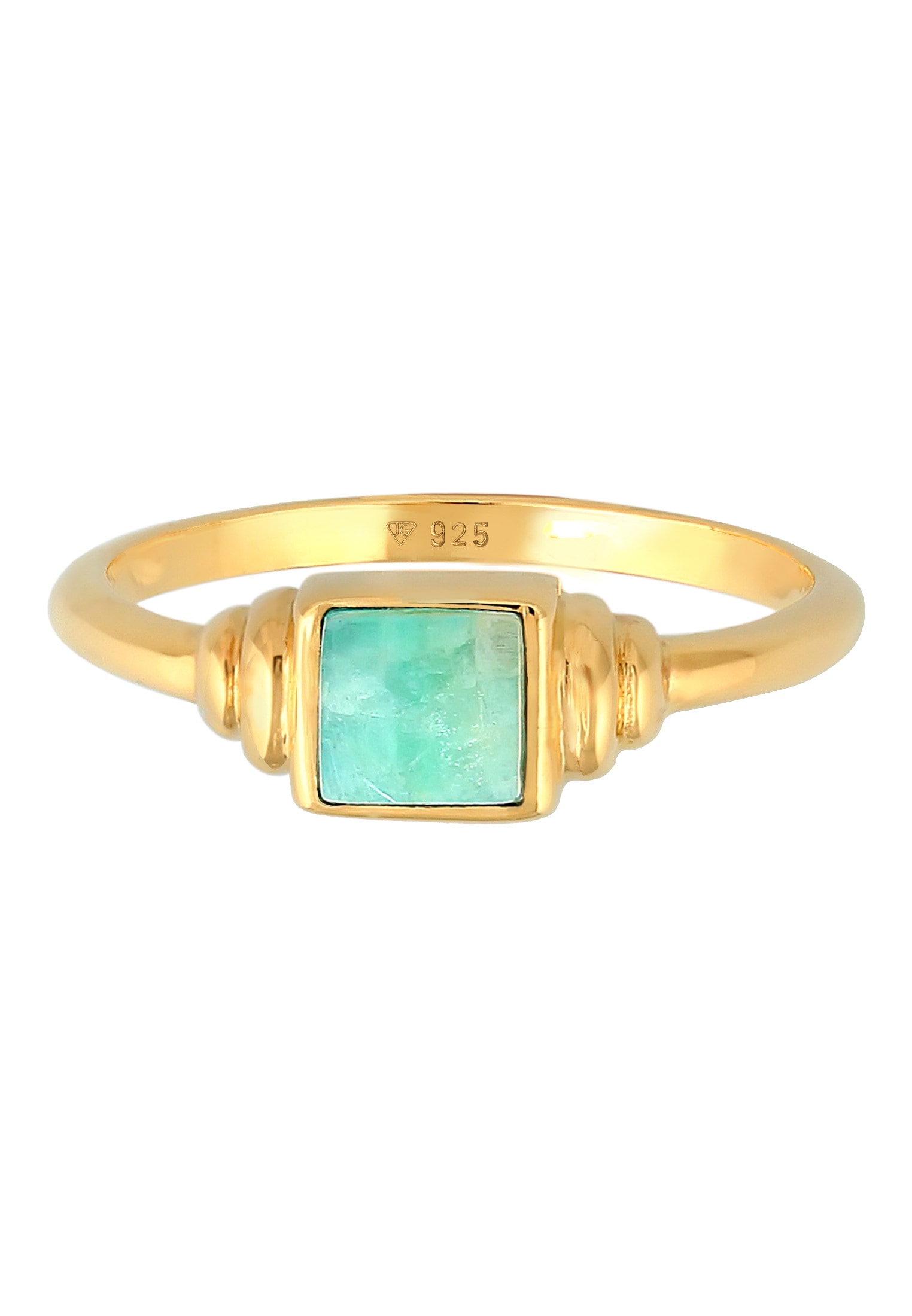 Elli Premium Silberring »Ring Amazonit Edelstein Quadrat Vintage 925 Silber«