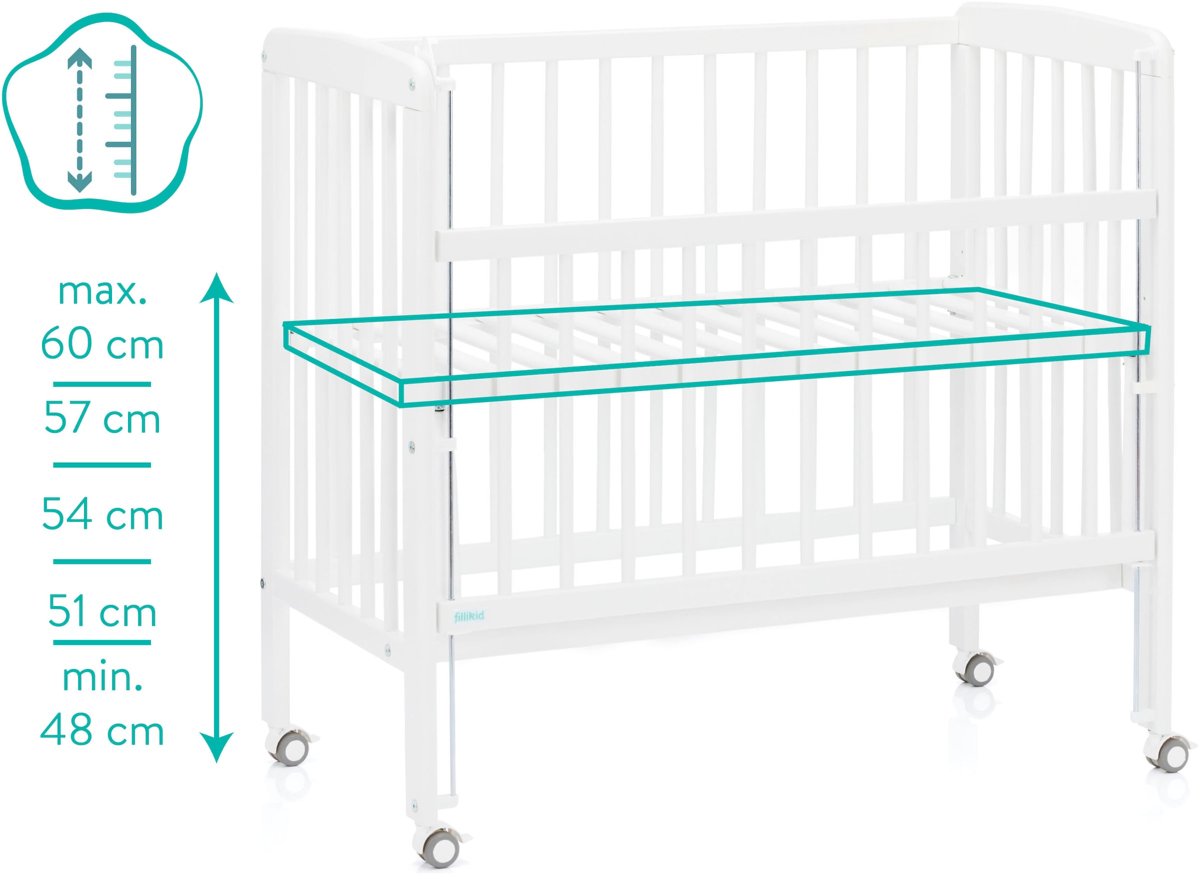Fillikid Beistellbett »Nino« inkl. Matratze; Made in Europe