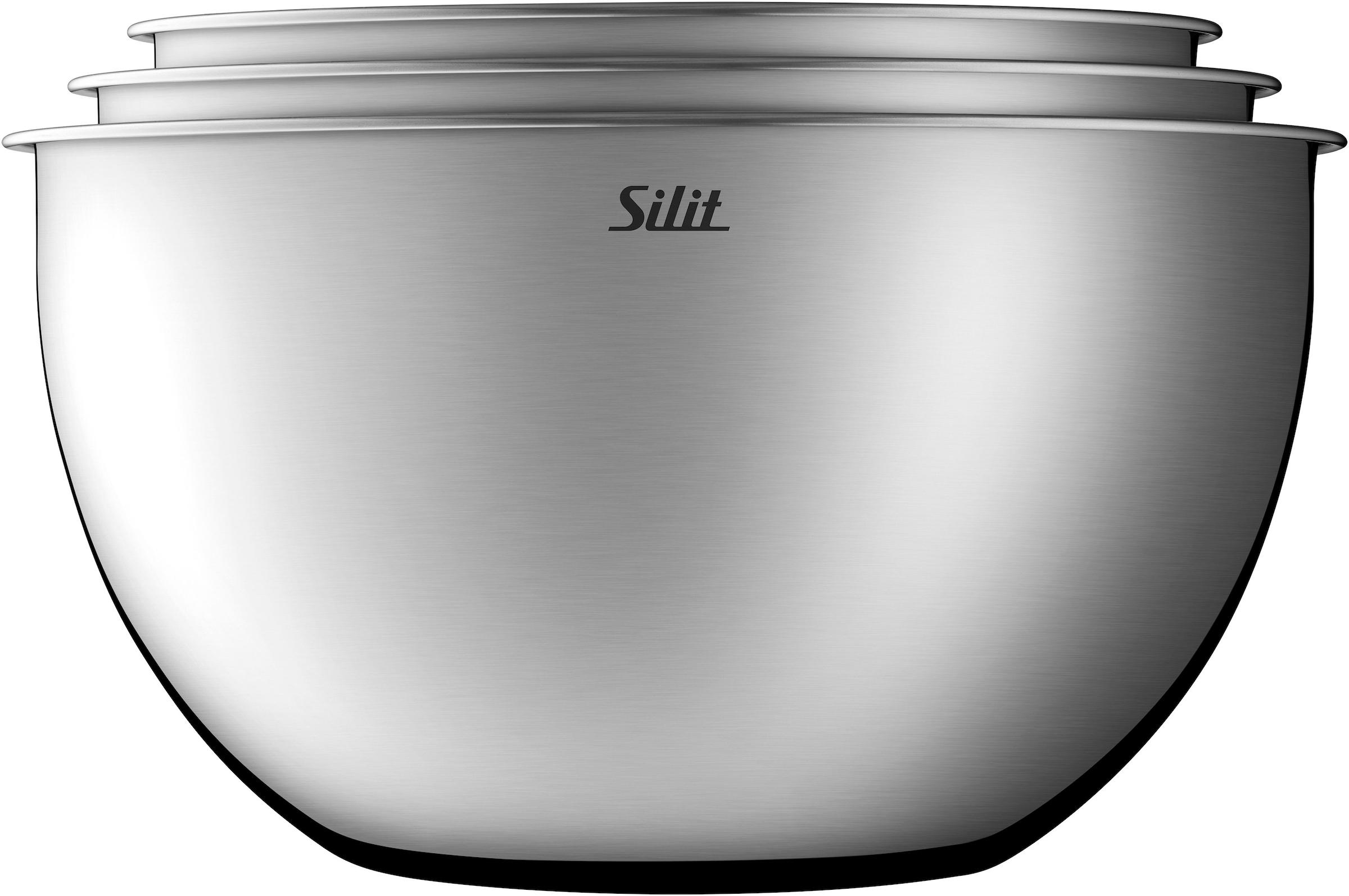 Silit Schüssel »Silit«, 3 tlg., aus Edelstahl 18/10, 360° Schüttrand, stapelbare Aufbewahrung, spülmaschinengeeignet