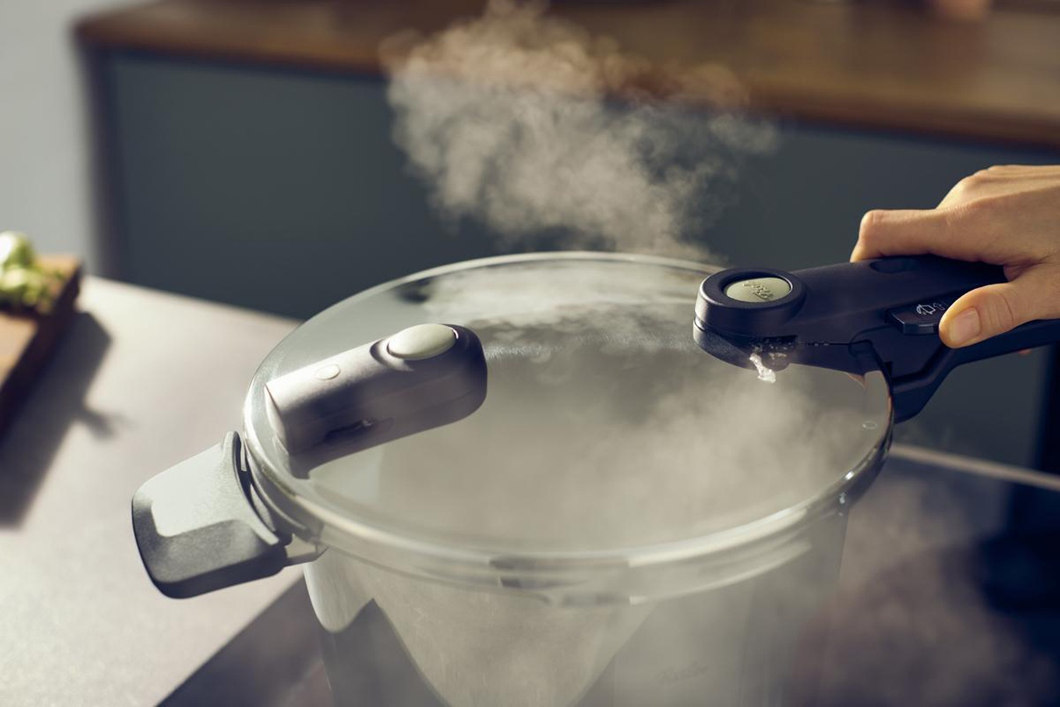Fissler Schnellkochtopf »Vitaquick®Elemental Dampfkochtopf Premium Drucktopf« Set, 2 Schnellkochtöpfe jeweils mit Glasdeckel, 4 tlg. Edelstahl 18/10