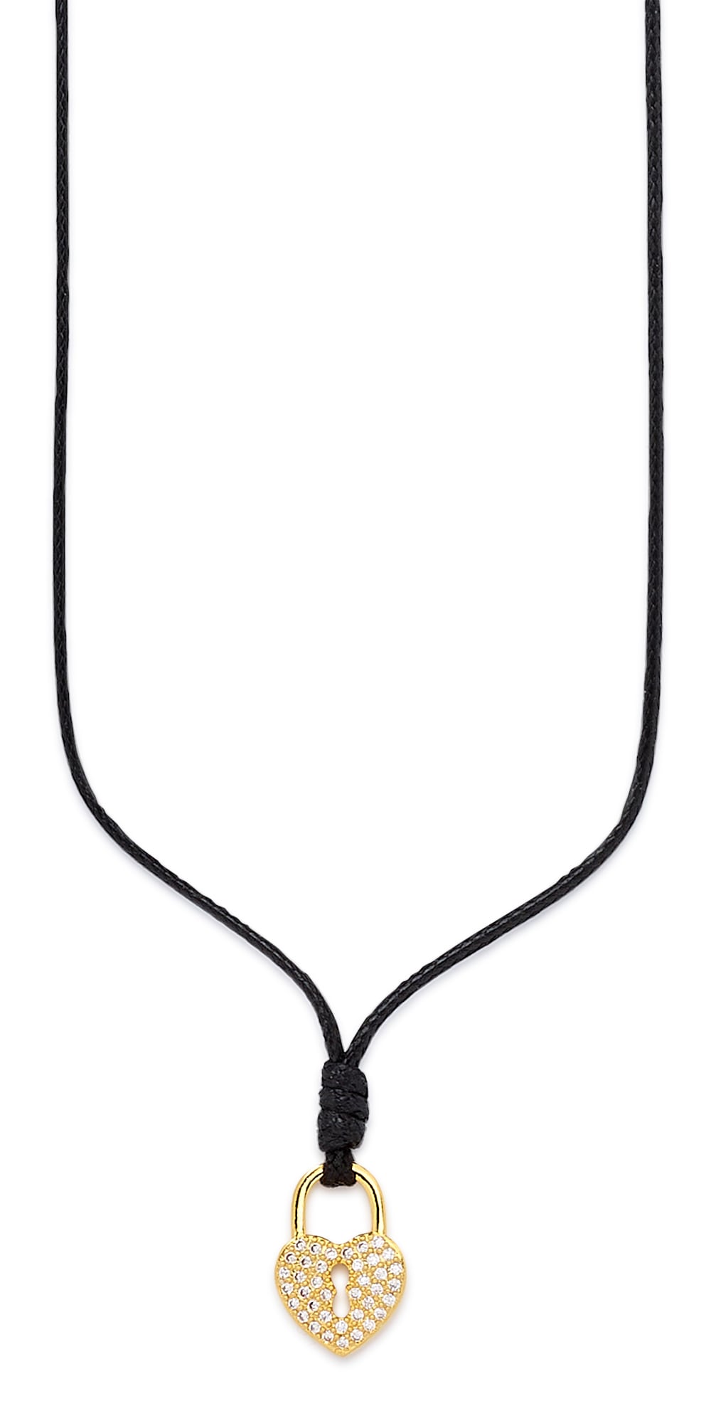 Aniston JEWELRY & WATCHES Kette mit Anhänger "Schmuck Geschenk Lederkette mit Anhänger Herz/Schloss"