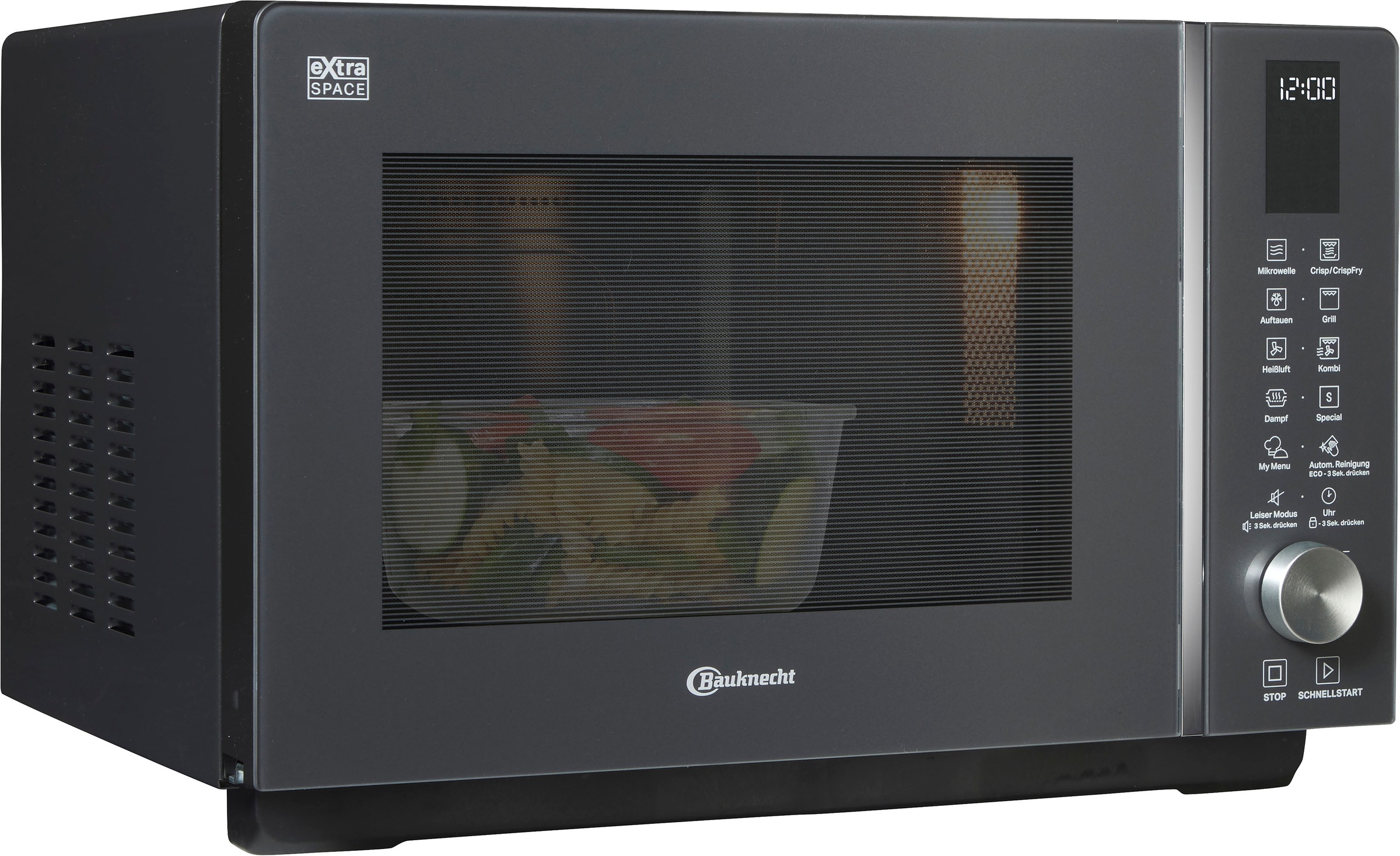 BAUKNECHT Mikrowelle "MF 259 SG" Extra viel Platz, Dampfgaren, Heißluft und Crisp für knusprige Pizza