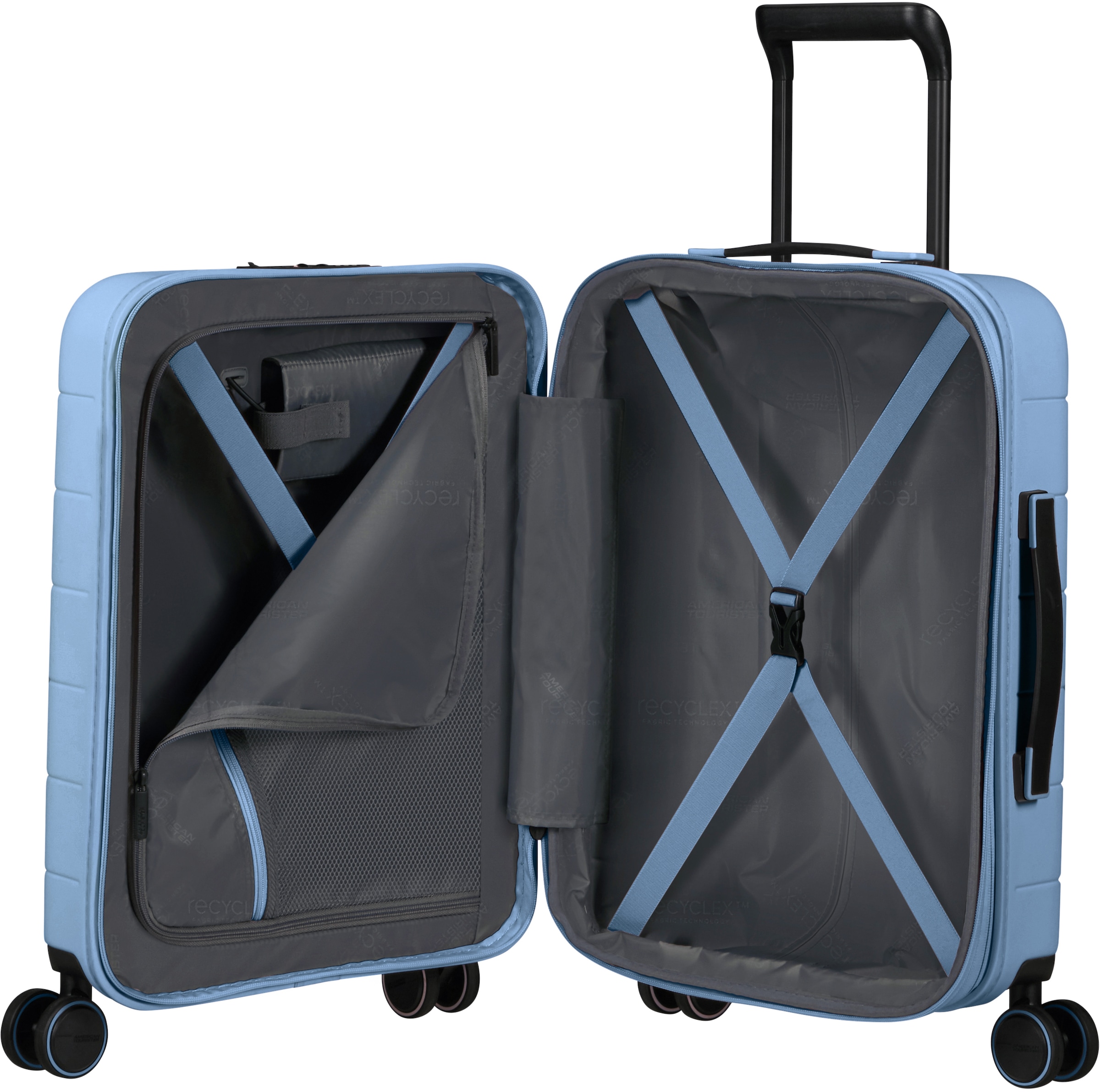 American Tourister® Hartschalen-Trolley »NOVASTREAM, 55 cm«, 4 Rollen, Handgepäck Trolley TSA-Zahlenschloss Volumenerweiterung USB-Schleuse