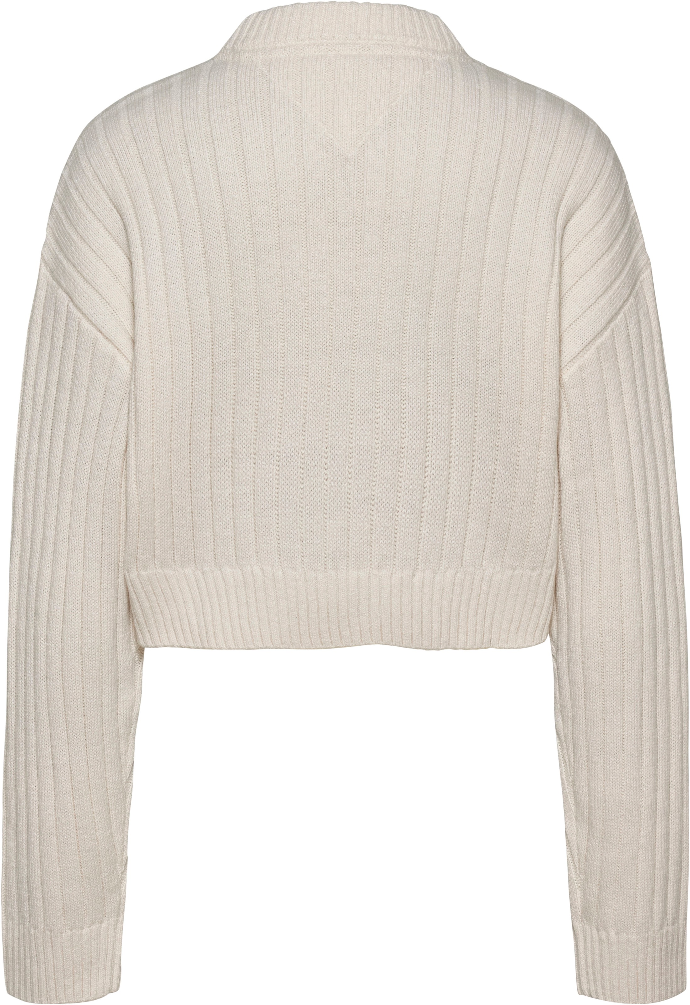 Tommy Jeans Strickpullover »TJW VNCK CENTER FLAG SWEATER EXT«, mit Tommy Jeans Center Logo-Flag