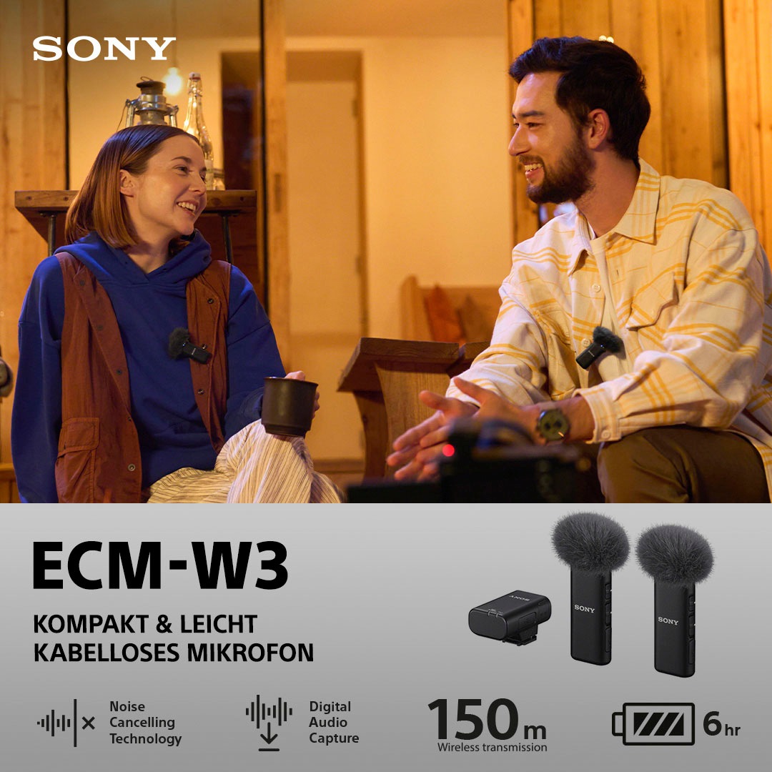 Sony Mikrofon »ECM-W3«, (Packung, 3 tlg.)