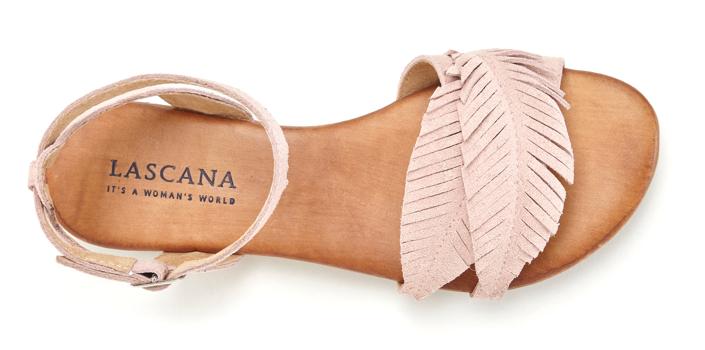 LASCANA Sandale »Sommerschuh«, Sandalette, Sommerschuh aus Leder mit modischen Fransen