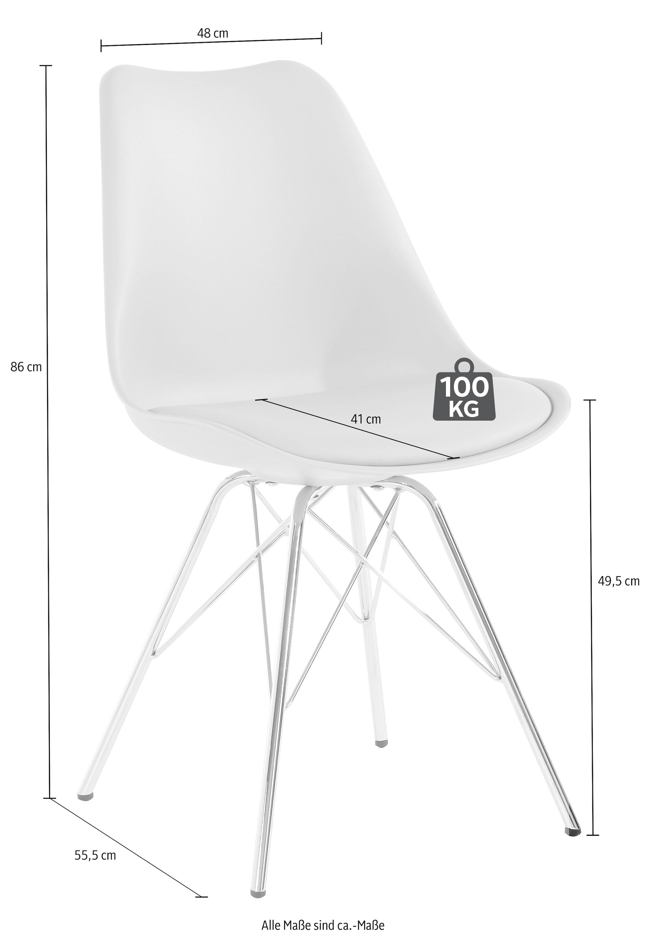 Homexperts Esszimmerstuhl »Ursel 03«, (Set), 2 St., Kunstleder, Sitzschale mit Sitzkissen in Kunstleder