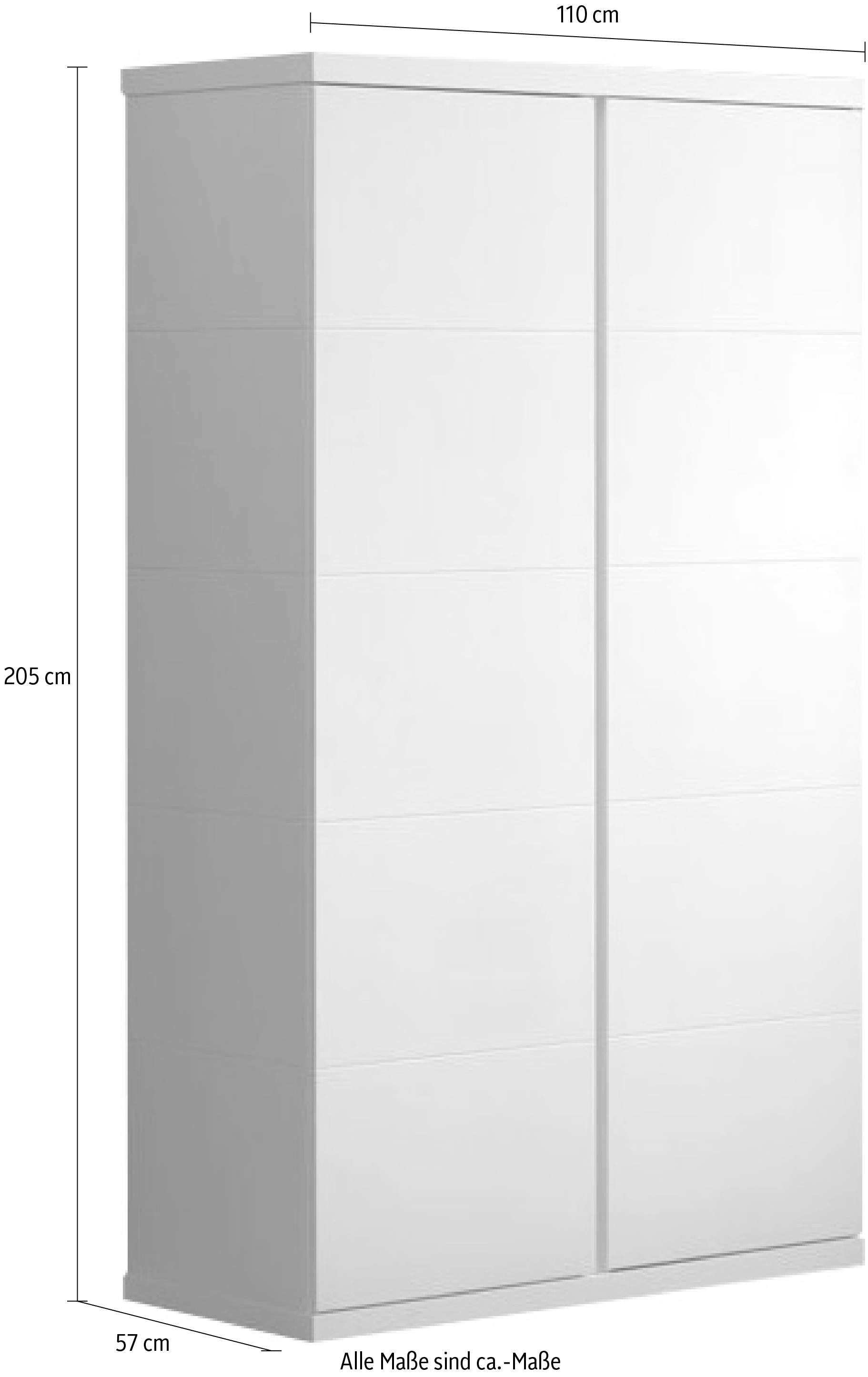 Vipack Kleiderschrank, (B/H/T ca. 110x204,5x57cm)