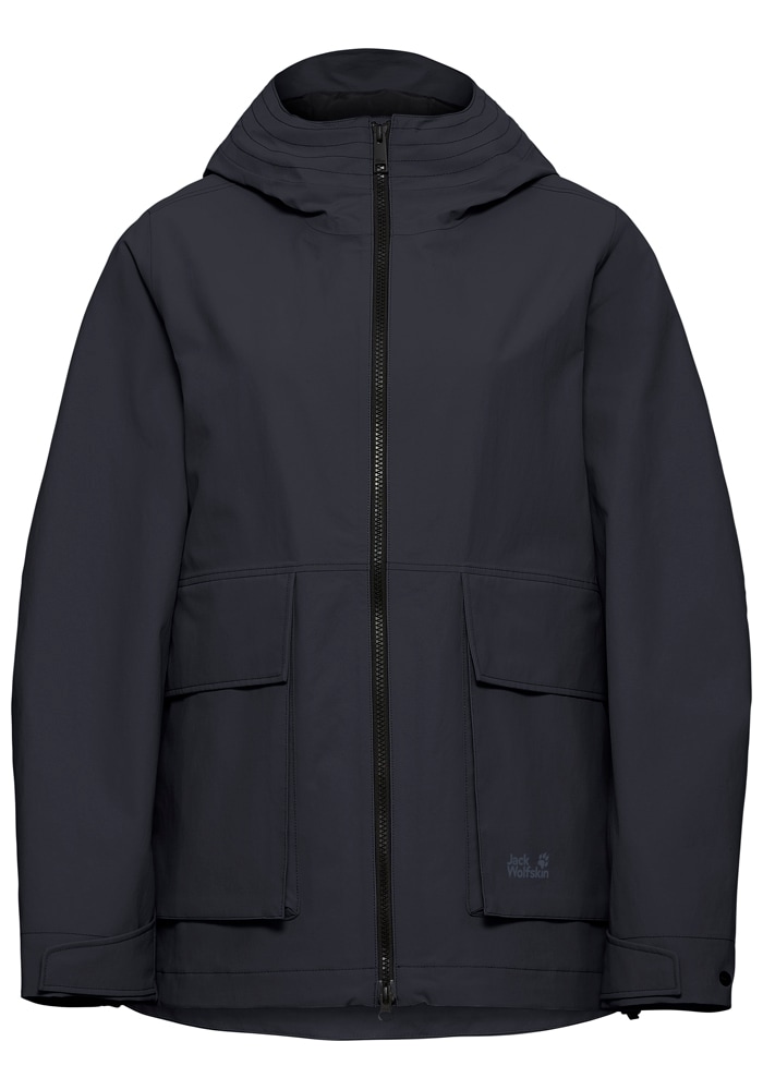 Jack Wolfskin Funktionsjacke »NABUR 2L JKT W« mit Kapuze wasserdicht, atmungsaktiv, Übergangsjacke, aufgesetzte Cargotaschen