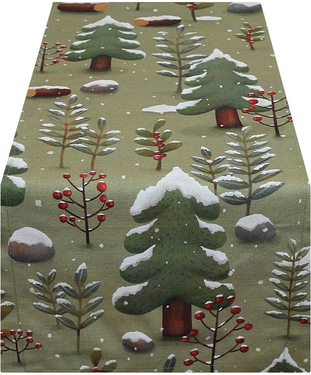Tischläufer »Schneewald, Weihnachtsdeko, Winterzeit«, (1 St.), mit weihnachtlichem Motiv