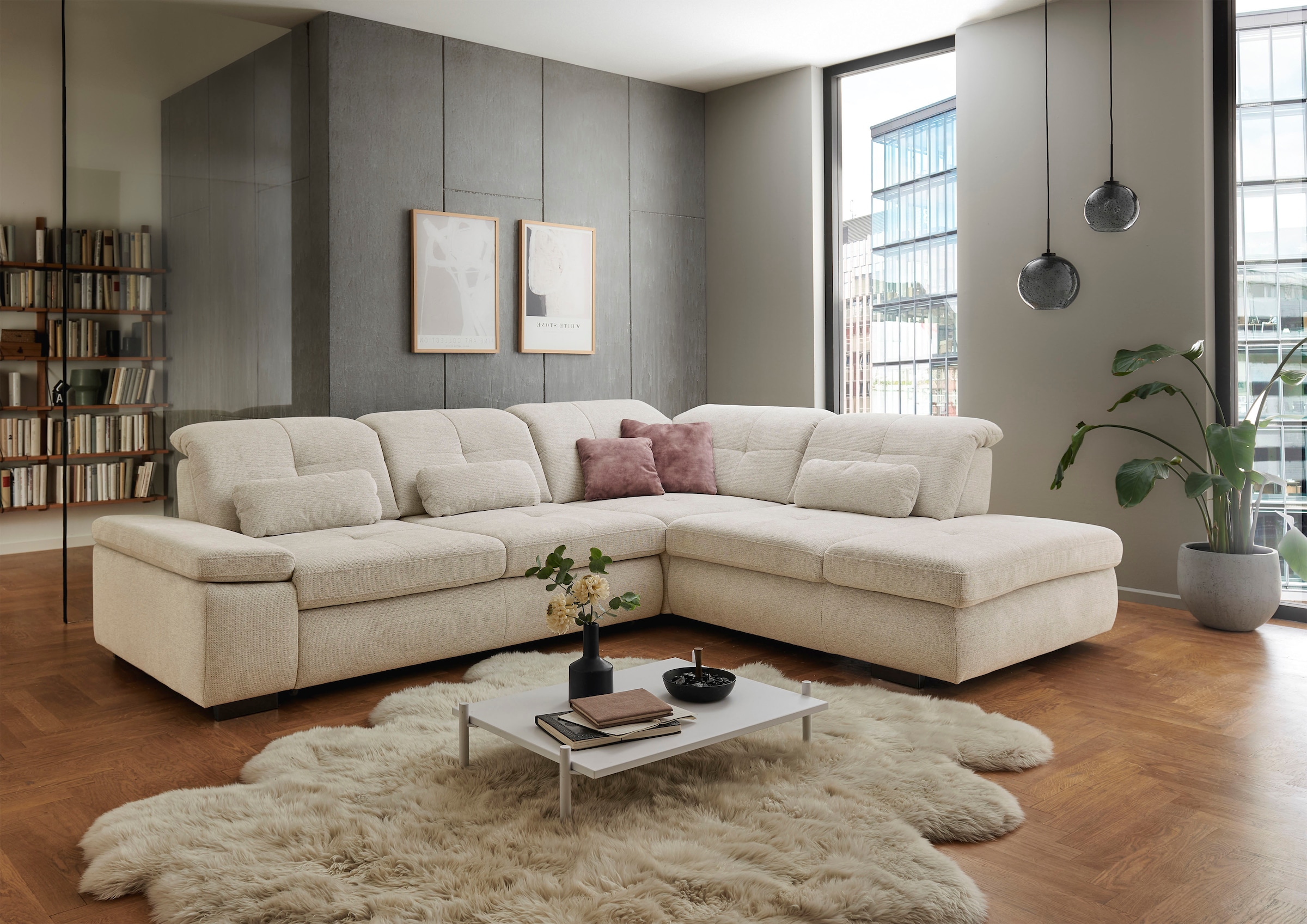 Die PlanBar Ecksofa »MP-IN16012 L-Form Kaltschaum-Polsterung« inkl. Sitztiefenverstellung, optional mit Funktionen