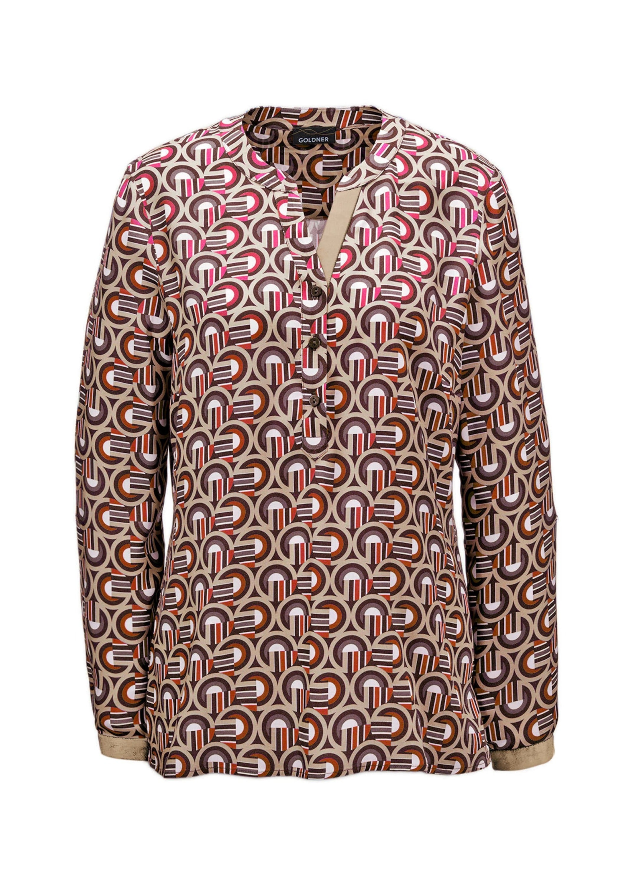 GOLDNER Schlupfbluse »Kurzgröße Moderne Druckbluse in legerer Form«