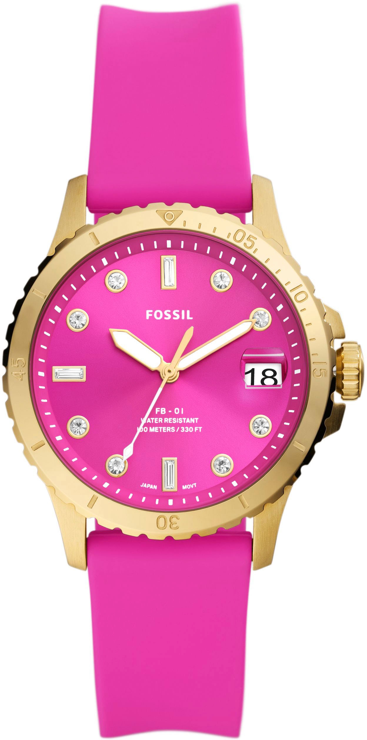 Fossil Quarzuhr »FB-01, ES5290«, Armbanduhr, Damenuhr, Datum, analog