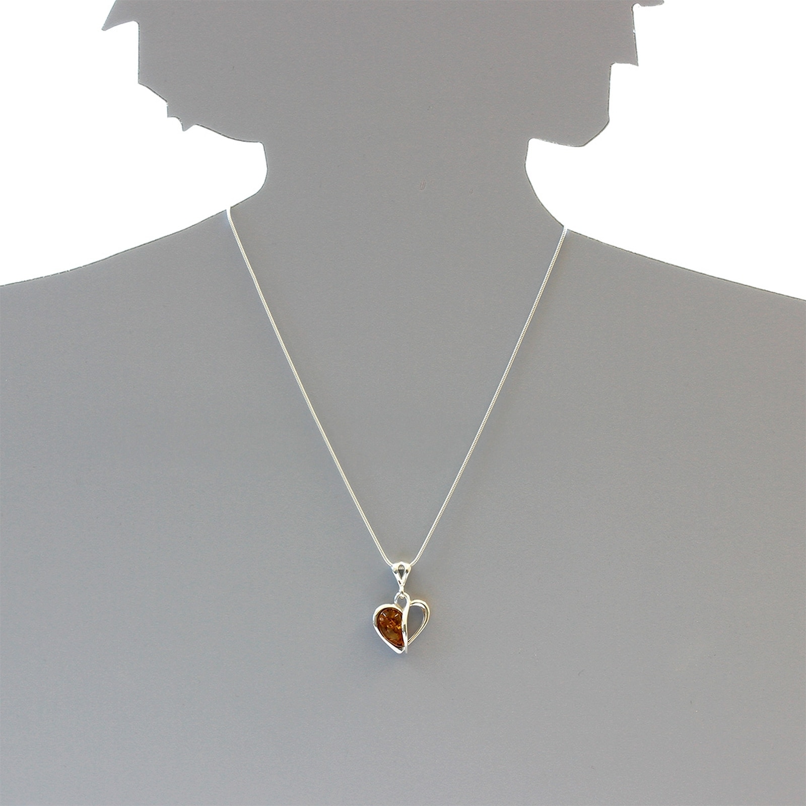 OSTSEE-SCHMUCK Kette und Anhänger Set »- Herz - Silber 925/000 - Bernstein«