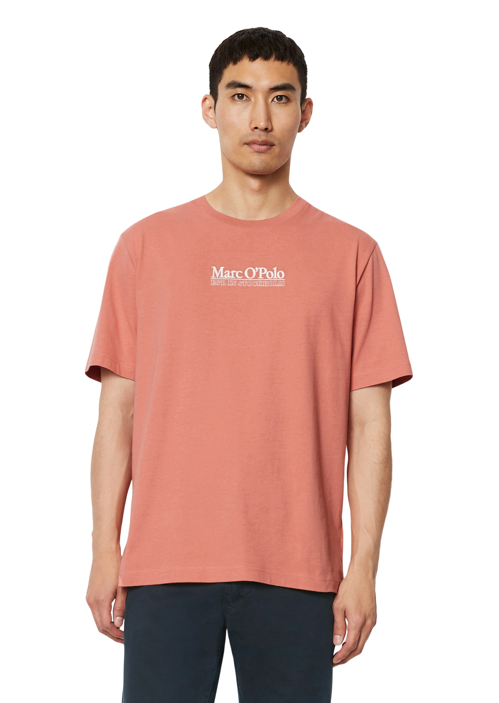 Marc O'Polo T-Shirt, mit großer Label-Stickerei vorne