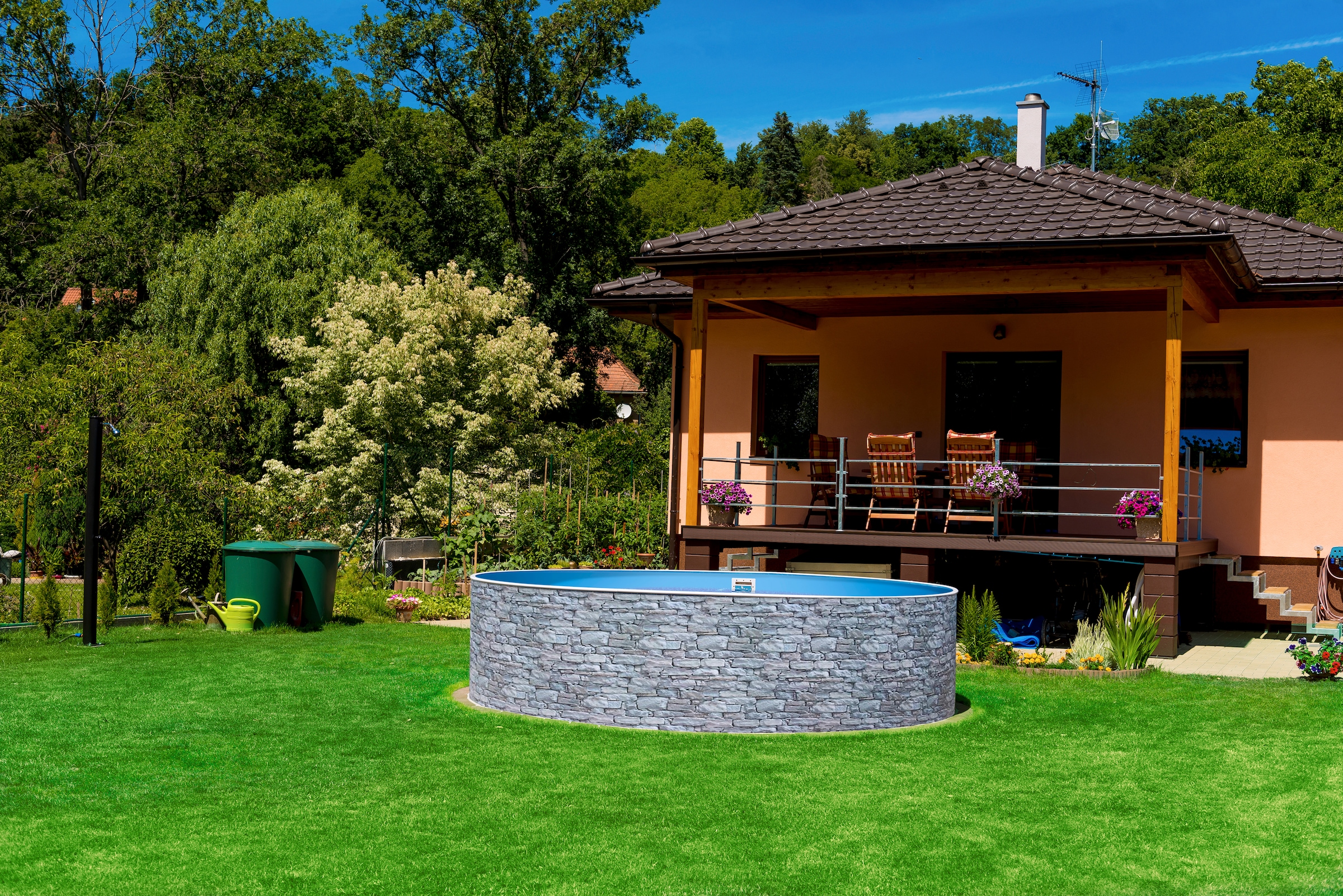 my POOL BWT Rundpool »STONE 2«, (Set, 7 tlg.), Steindekor, in verschiedenen Farben