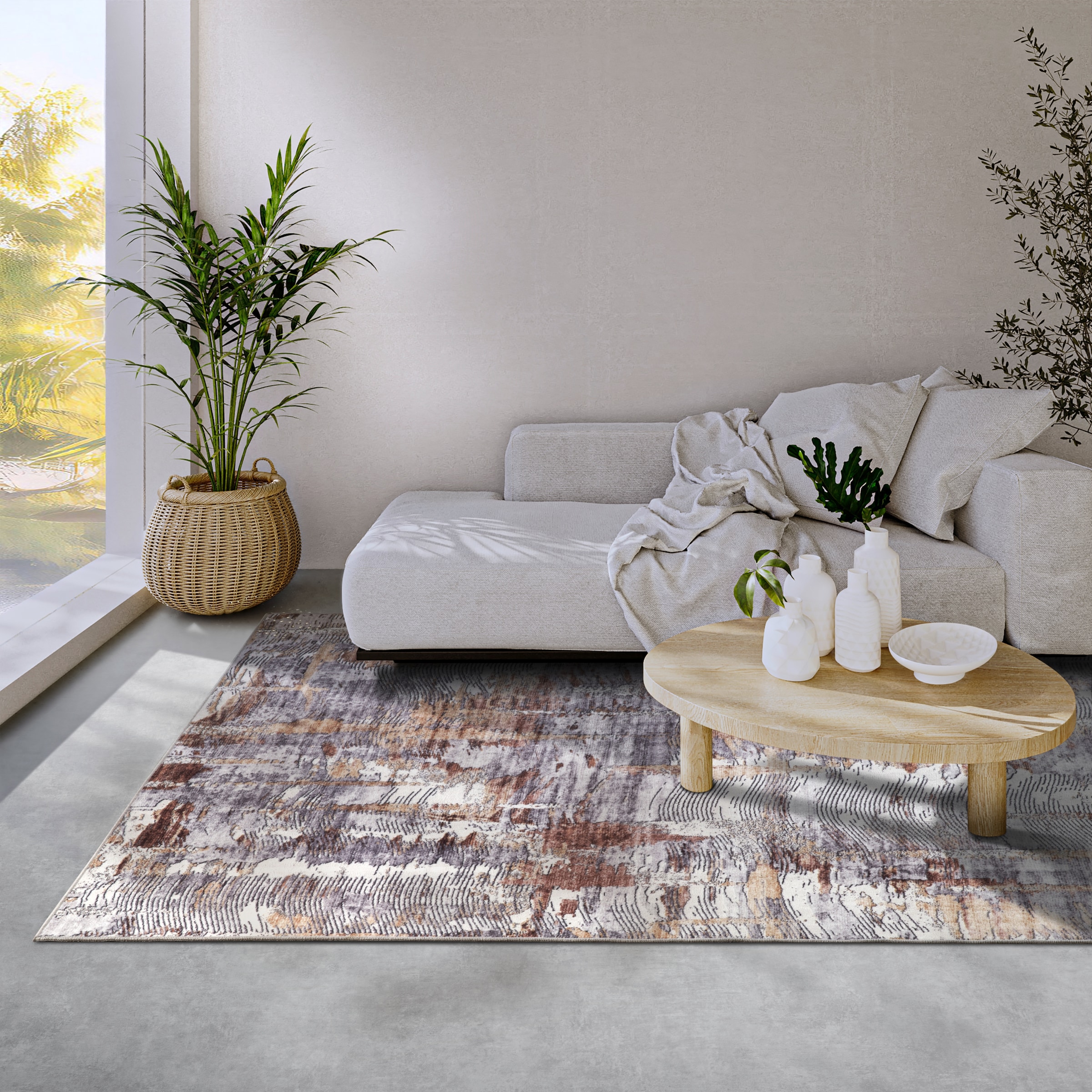 ELLE DECORATION Teppich »Malard« rechteckig 5 mm Höhe Kurzflor, Anti Rutsch, Vintage, Modern, Wohnzimmer, Flur