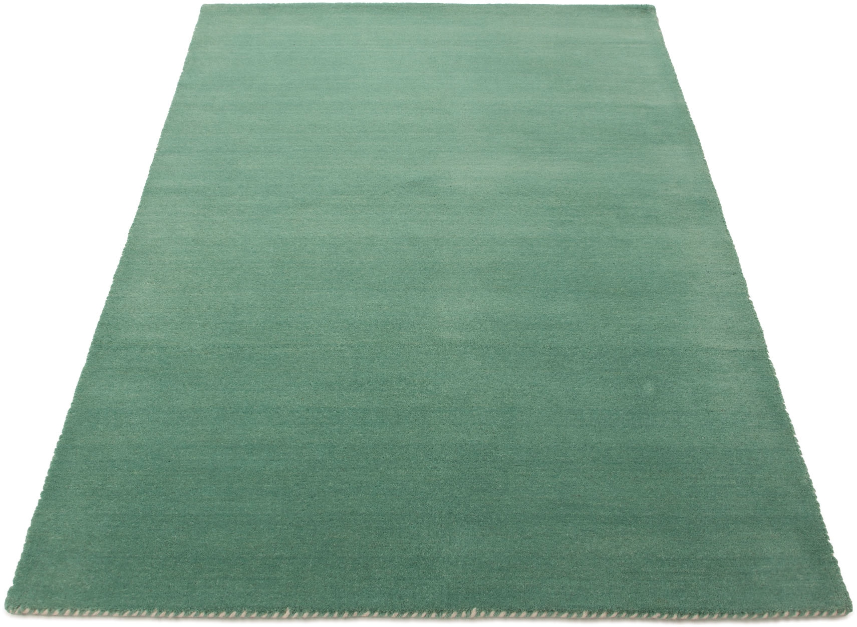 carpetfine Wollteppich »Gabbeh Lola Uni«, rechteckig, 14 mm Höhe, mit natürlichem Pflanzenmaterial von Hand gewebt, auch in Rund