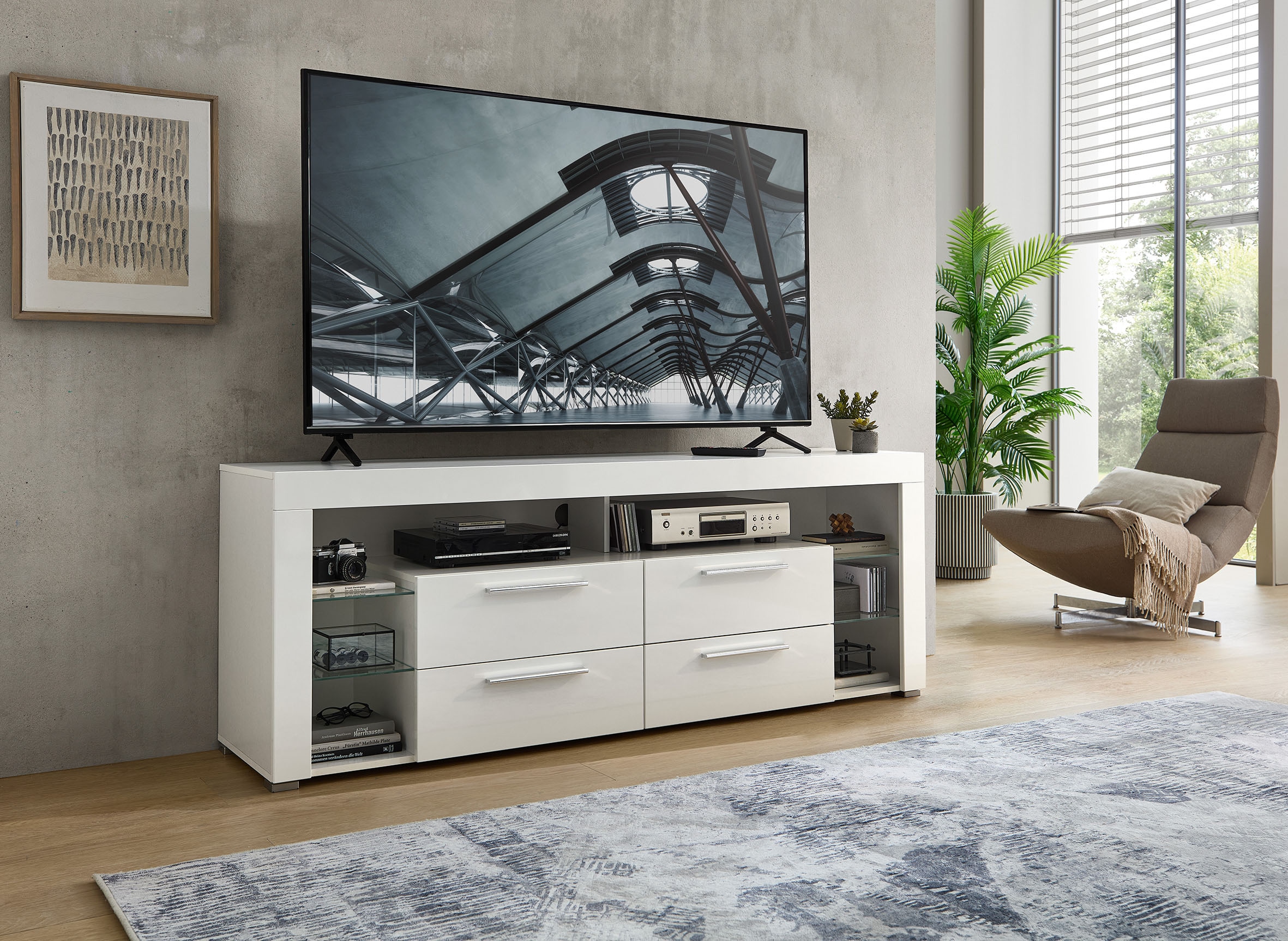 Stolkom TV-Schrank »Goal« 4 Schubkästen, 6 offenen Fächern, Stellmaß 179/66/44 cm