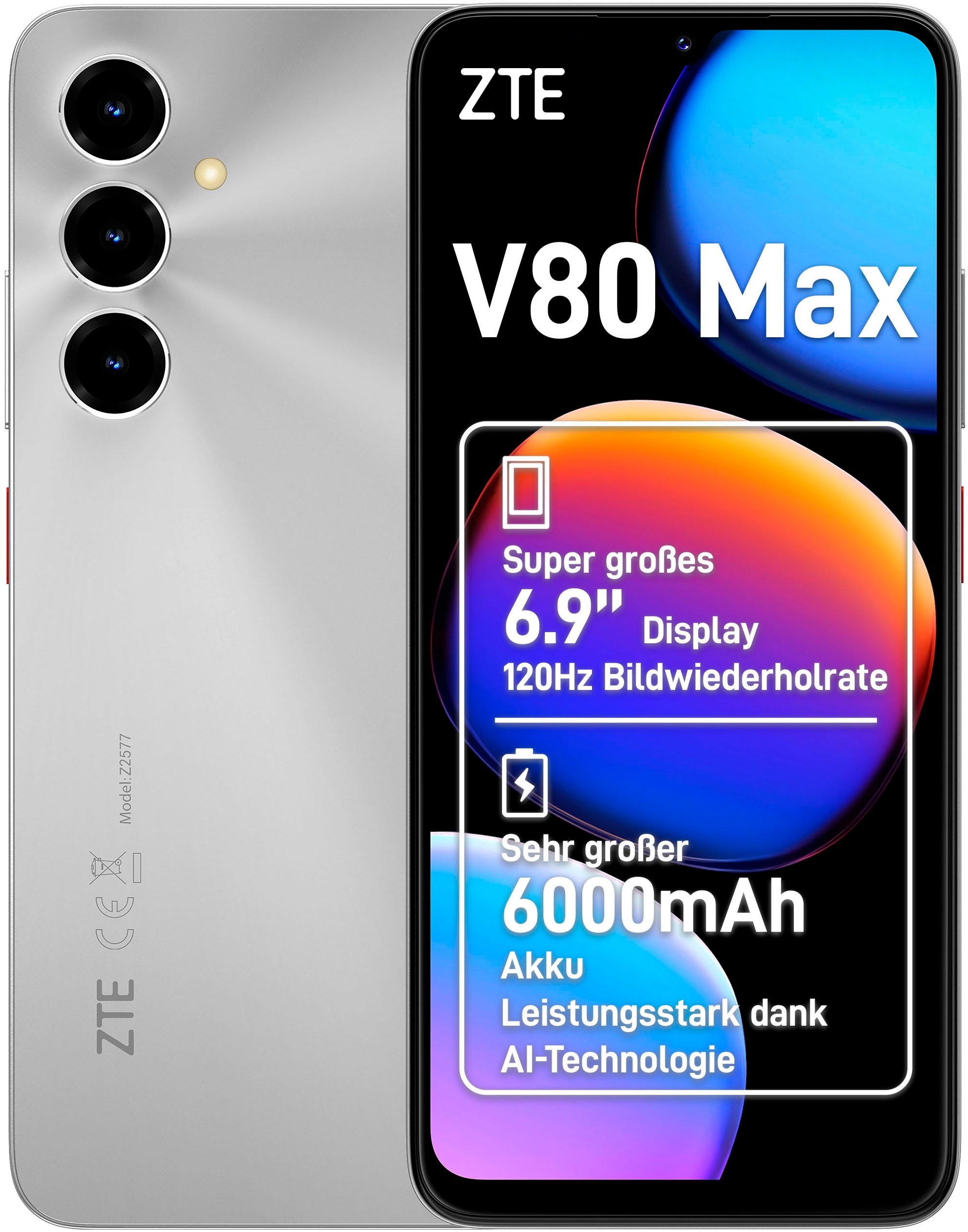 ZTE Smartphone »V80 Max« stellar silver