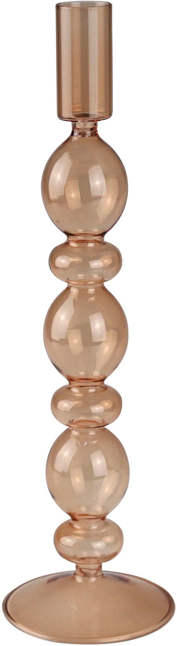 Leonique Kerzenleuchter »Loirina«, (Set, 2 St.), Stabkerzenhalter aus Glas, Höhe ca. 26 cm