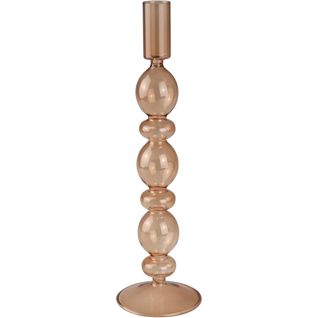 Leonique Kerzenleuchter »Loirina«, (Set, 2 St.), Stabkerzenhalter aus Glas, Höhe ca. 26 cm