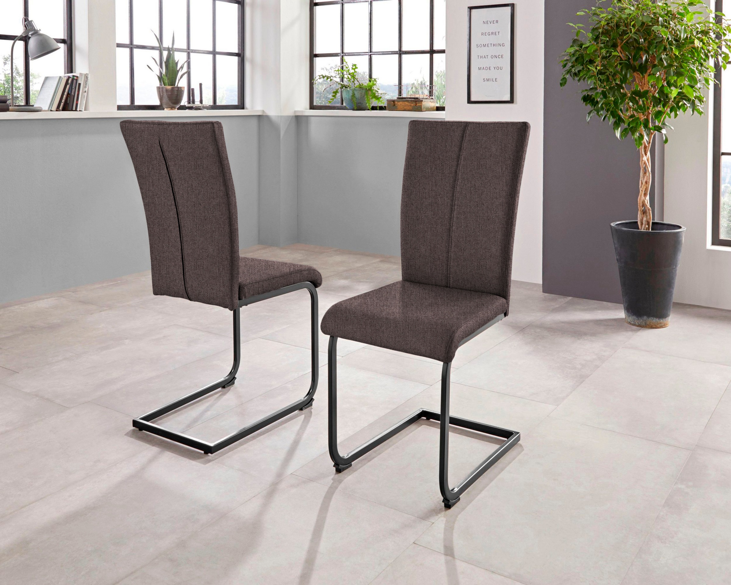 Home affaire Freischwinger »Oliver«, (Set), 2 St., Microfaser, Stuhl belastbar bis 120 Kg