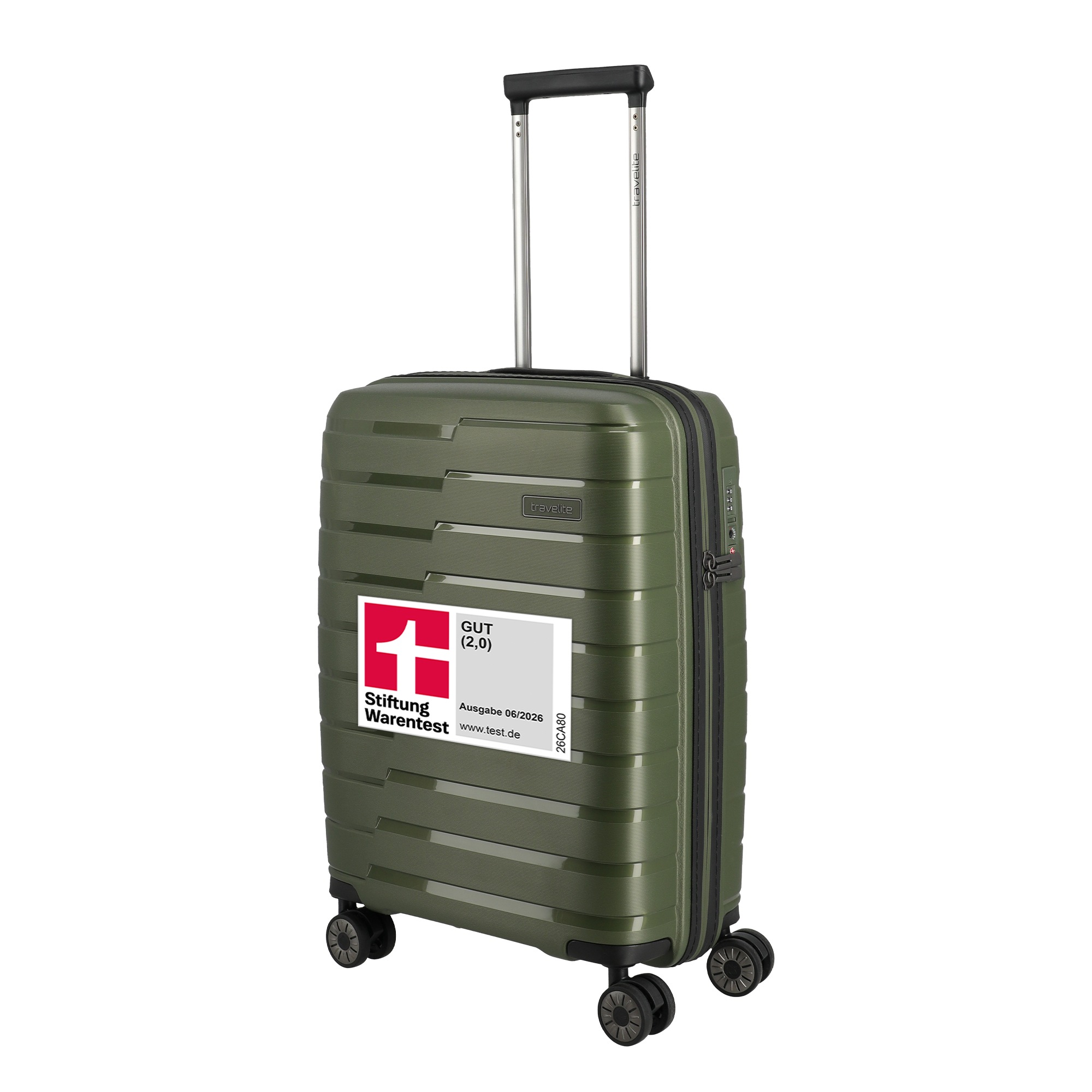 travelite Trolley "AIR BASE Reisekoffer Hartschale" 37 l 4 Rollen widerstandsfähiges Material und cleverer Innenaufteilung
