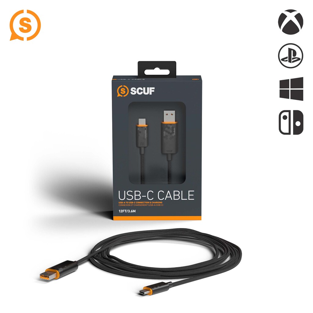 SCUF Gaming USB-Kabel »Cable USB-C 3.6m Retail/Etail - Light Gray«, 360 cm