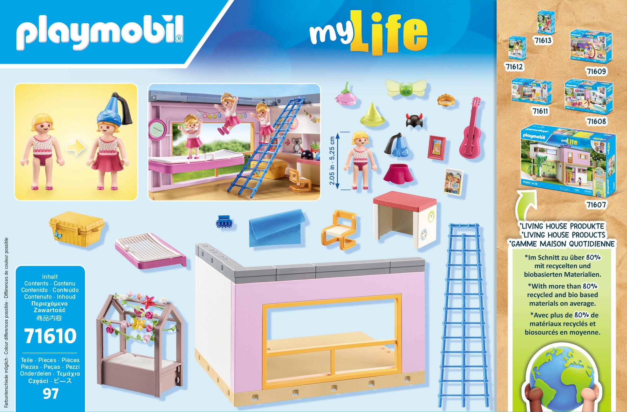 Playmobil® Konstruktions-Spielset »Kinderzimmer (71610), myLife«, (97 St.), Made in Europe