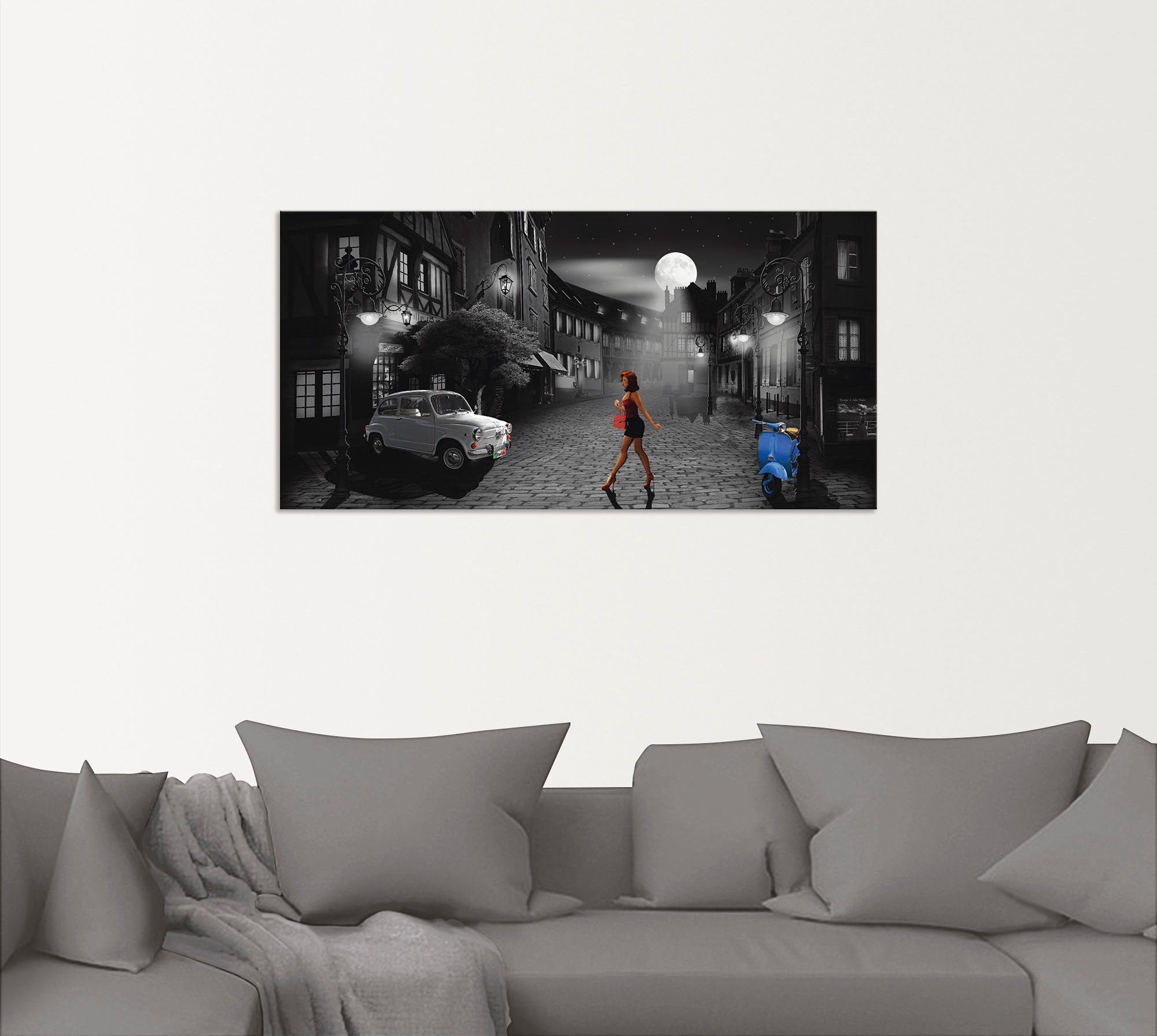 Artland Wandbild »Feierabend in bella Italia«, Frau, (1 St.), als Alubild, Outdoorbild, Leinwandbild, Poster, Wandaufkleber