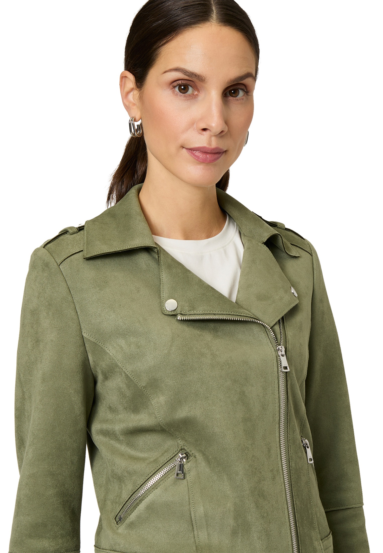Zero Jackenblazer »Velourslederjacke mit Reißverschluss«