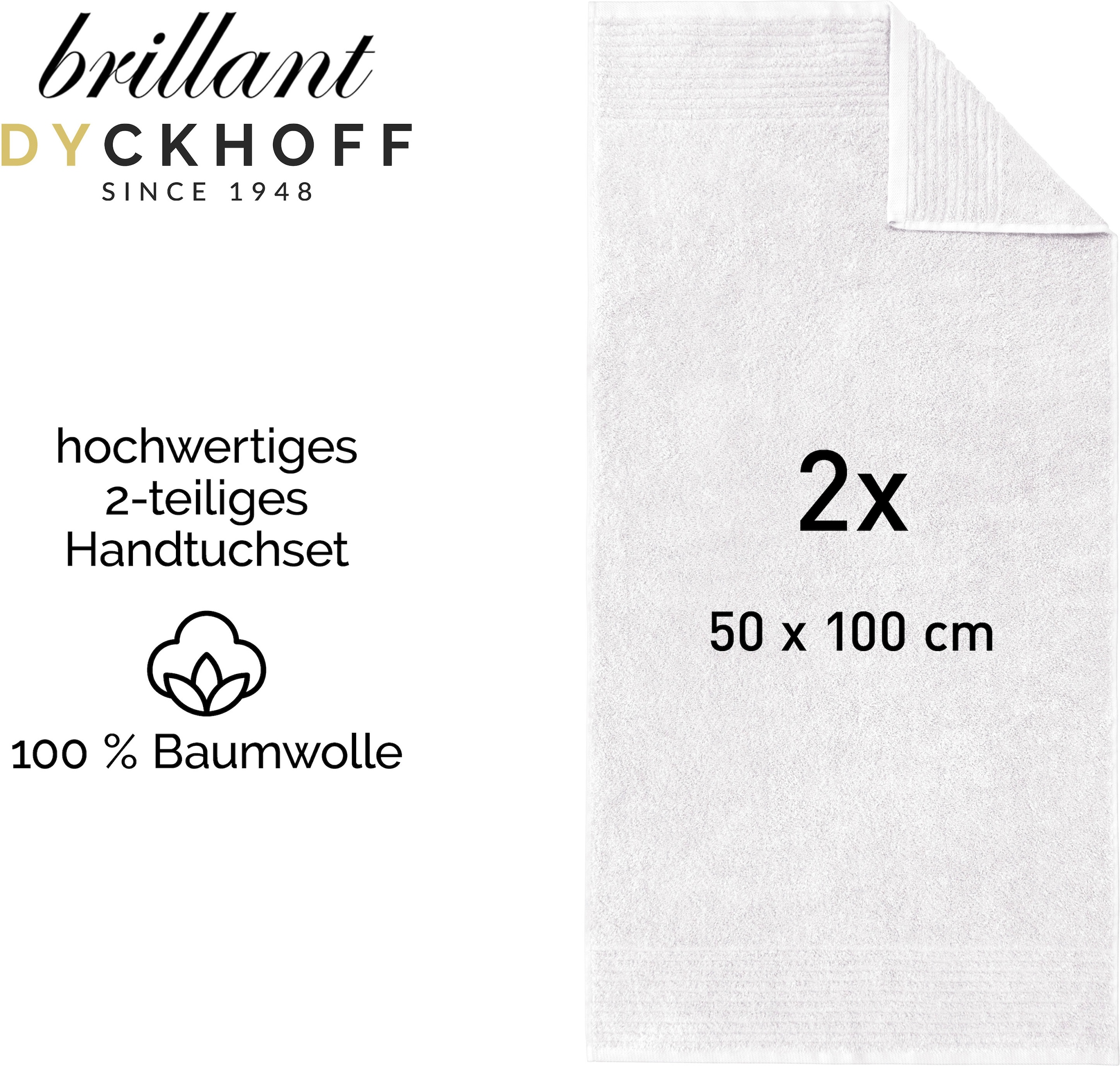 Dyckhoff Handtücher »Handtuch-Set BRILLANT 2-tlg., Baumwolle, 50x100 cm« Baumwolle