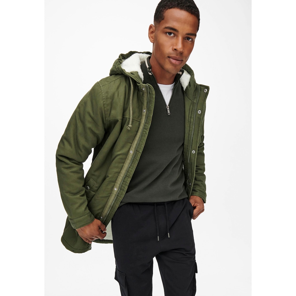 ONLY & SONS Parka »ALEX TEDDY PARKA«, mit Kapuze