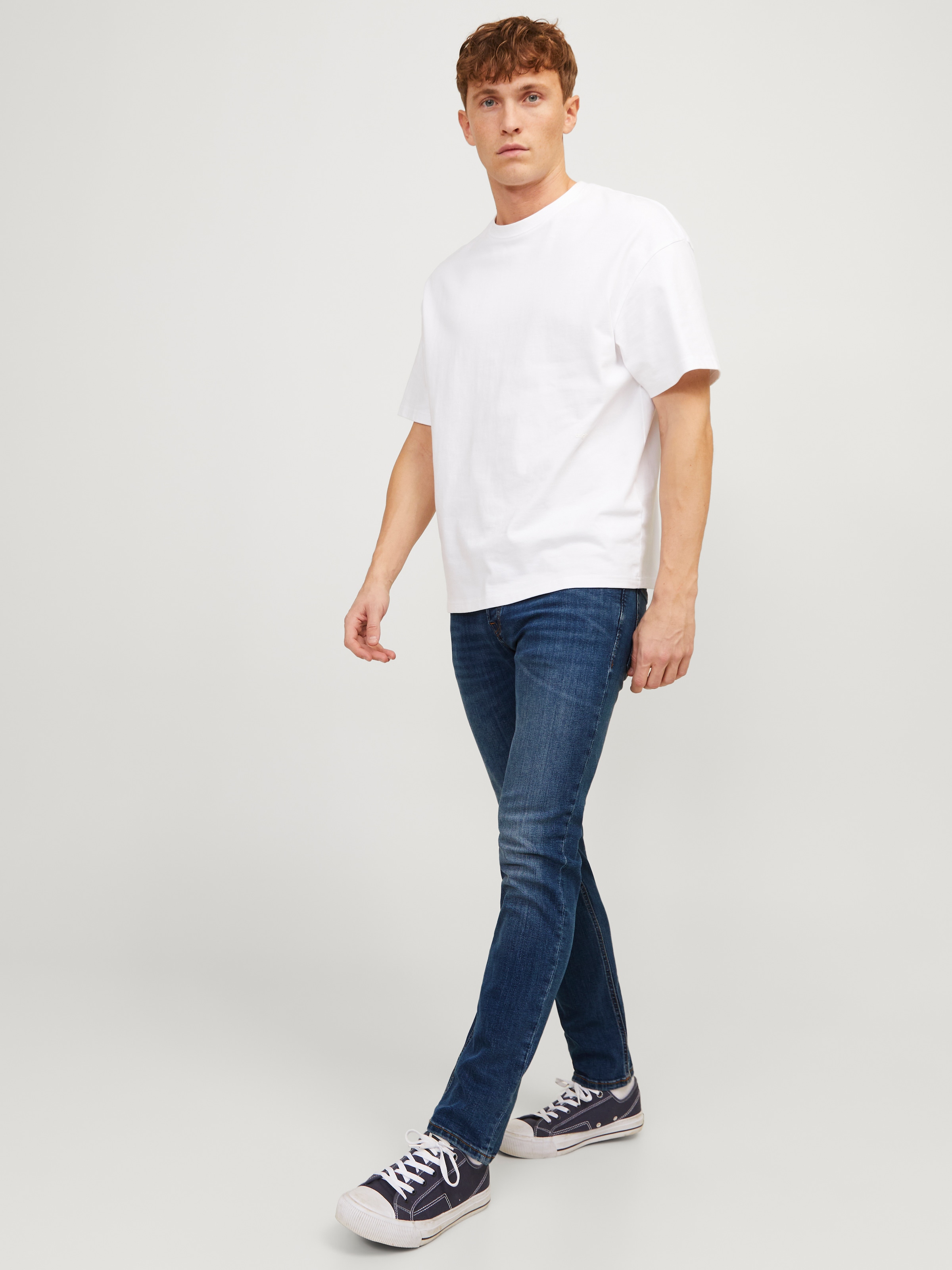 Jack & Jones Slim-fit-Jeans »JJITIM mit Waschung und praktischen Taschen« Abriebeffekte, modisch, slim fit, Denim