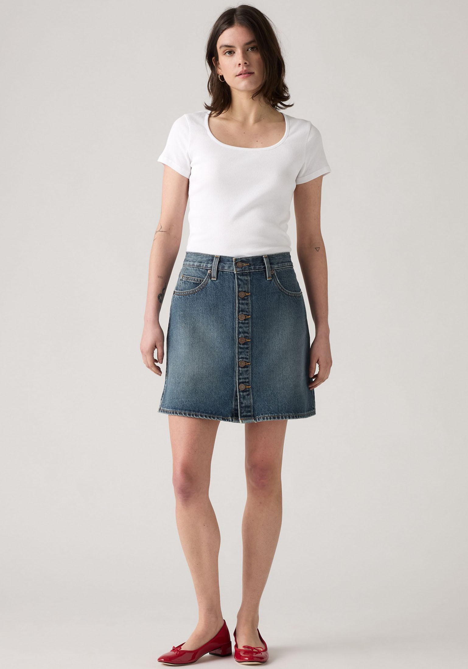 Levi's® Jeansrock »RETRO BUTTON FRON«, leicht ausgestellt