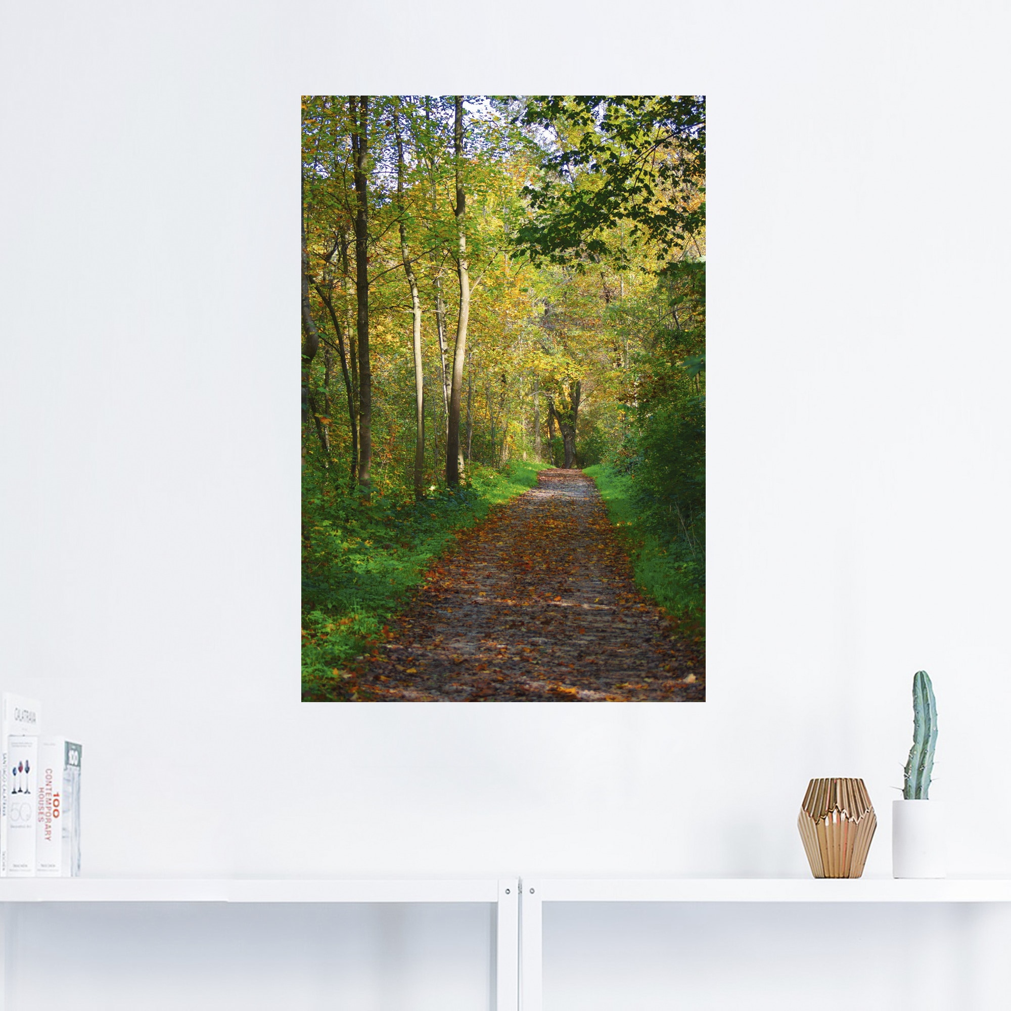 Artland Wandbild »Weg im Herbst Wald«, Wald, (1 St.), als Alubild,  Leinwandbild, Wandaufkleber oder Poster in versch. Größen auf Raten  bestellen