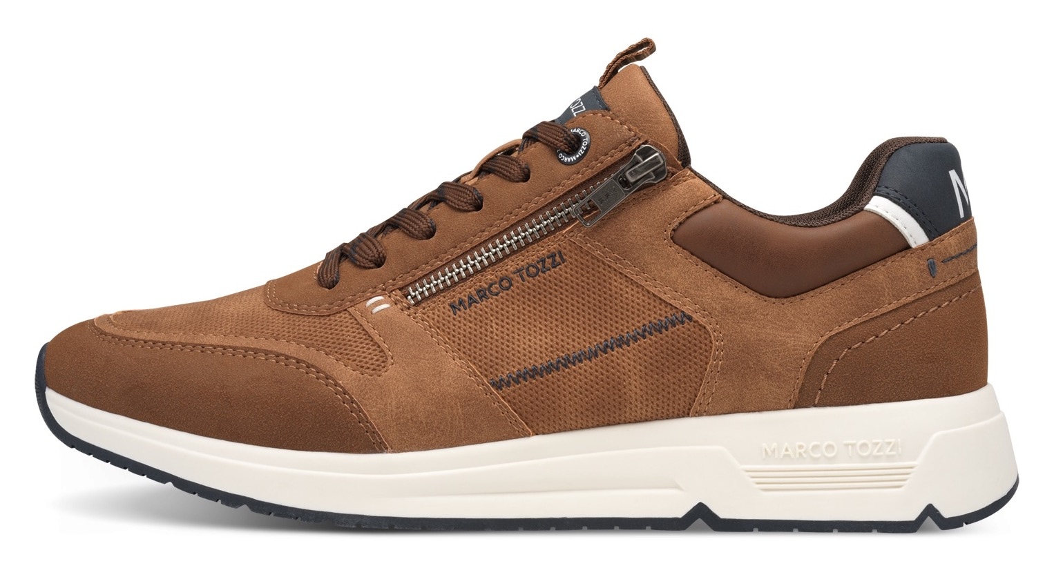 MARCO TOZZI Keilsneaker, Freizeitschuh, Halbschuh, Schnürschuh mit praktischem Reißverschluss