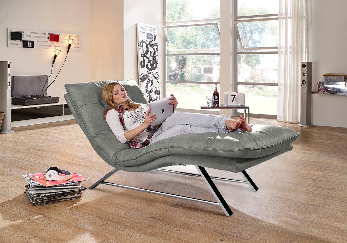 W.SCHILLIG Relaxliege »daily dreams« in Waffelkissen-Optik, wahlweise mit Motor, Kufengestell, in 2 Breiten