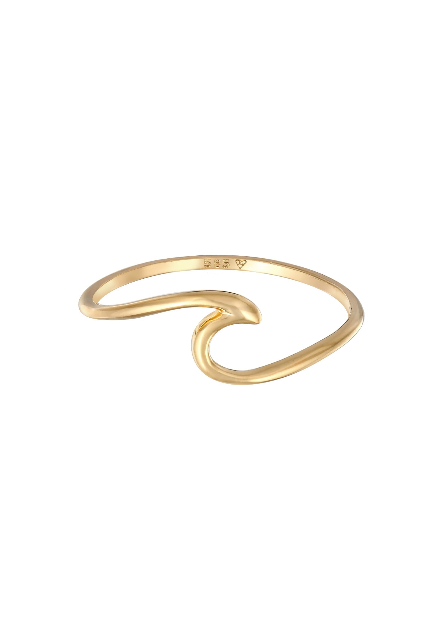 Elli Premium Silberring »Ring Wellen Wave Strand Maritim 375 Gelbgold«