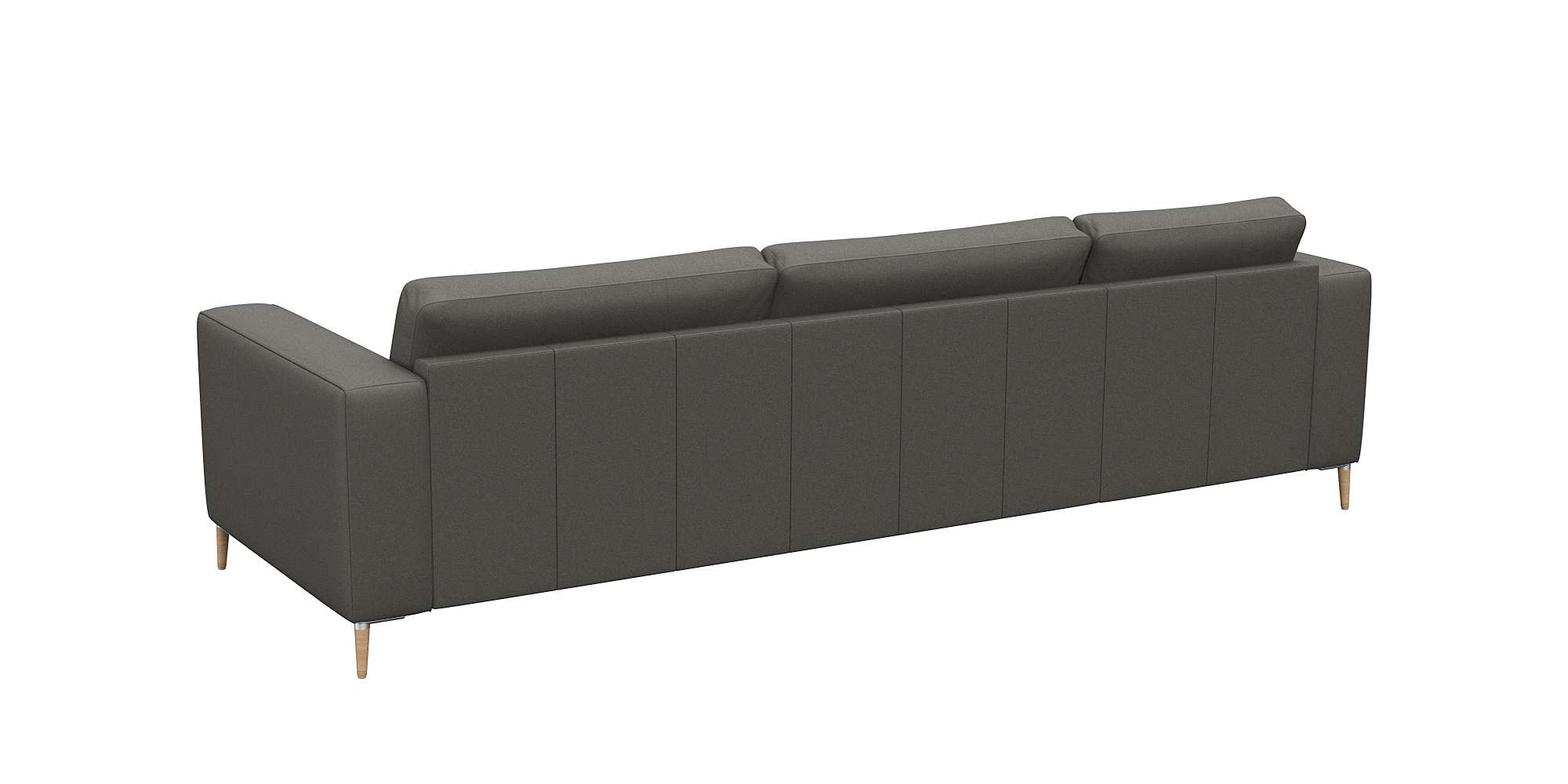 FLEXLUX Ecksofa »Fiore, super Sitzkomfort durch Kaltschaum im Sitz, L-Form«, schmale Armlehnen, Füße Alu+ Eiche